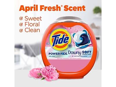 April Fresh Scent  
Sweet Floral Clean  

Tide + Downy Soft Power-Pods  
Lasting Freshness  

Soft, Fresh, and Refreshing