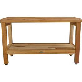 EcoDecors - Classic 29" Teak Shower Bench With shelf - EarthyTeak