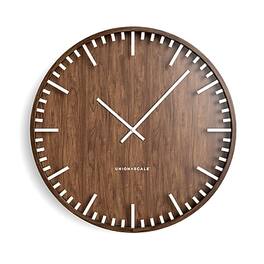 Union & Scale - Essentials Wall Clock, Wood, 16" - Espresso