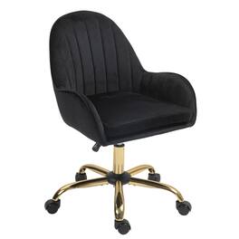 APRILSOUL - Home Office Chair with Comfortable Support 360 - Degree Swivel Wheels Height - Adjustable - Black+Gold