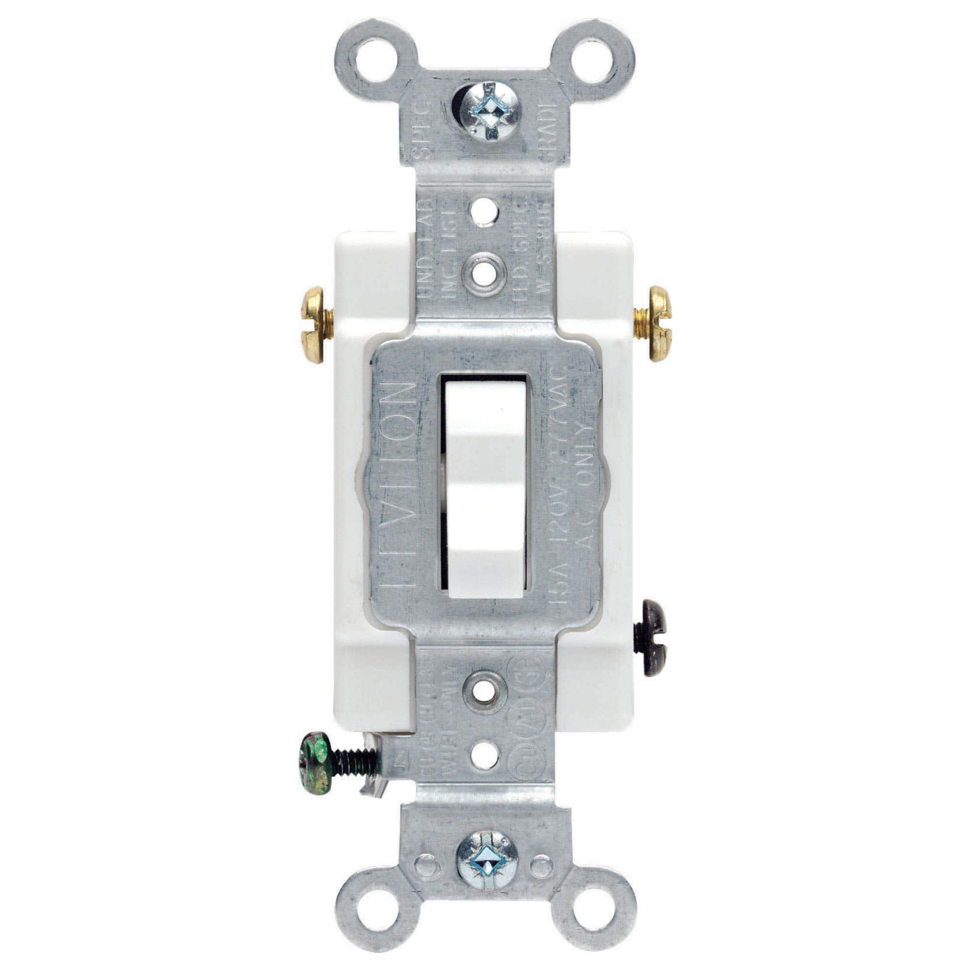 Leviton - S02-CS315-2WS Commercial Grade 3-Way Quiet Toggle Switch - White