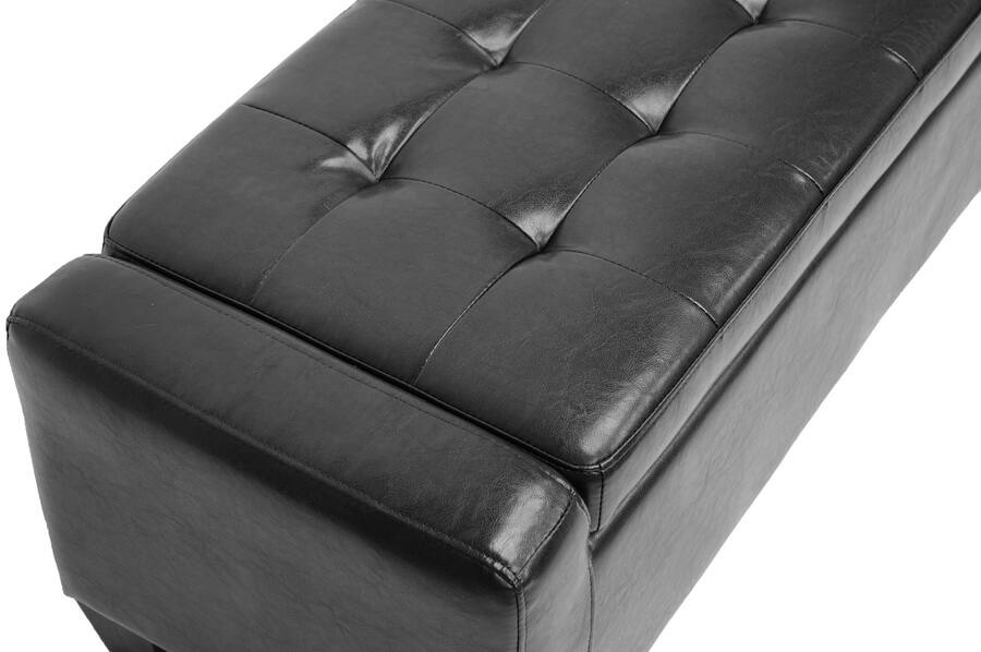 Left. Baxton Studio - Manchester Ottoman - Black.