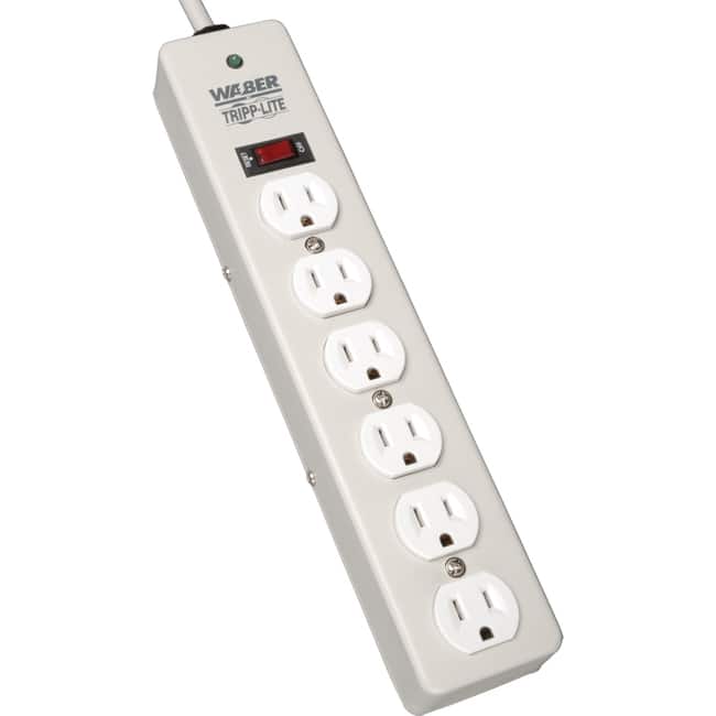 Tripp Lite - by Eaton Waber Industrial Surge Protector 6-Outlet 6 ft. (1.83 m) Cord 1050 Joules - Receptacles: 6 x NEMA - Gray