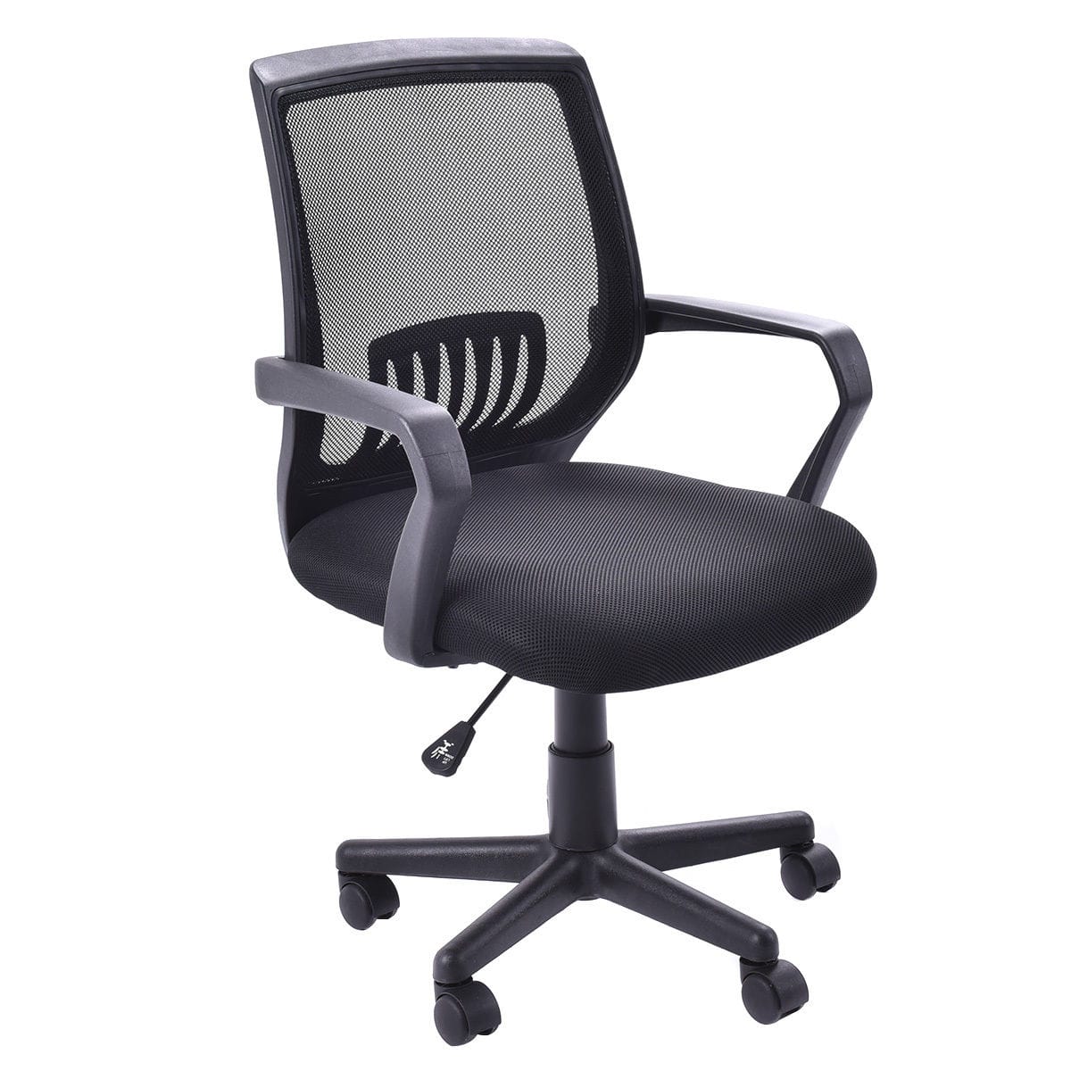 WELLFOR - Modern Ergonomic Mid-back Mesh Computer Office Chair - Black