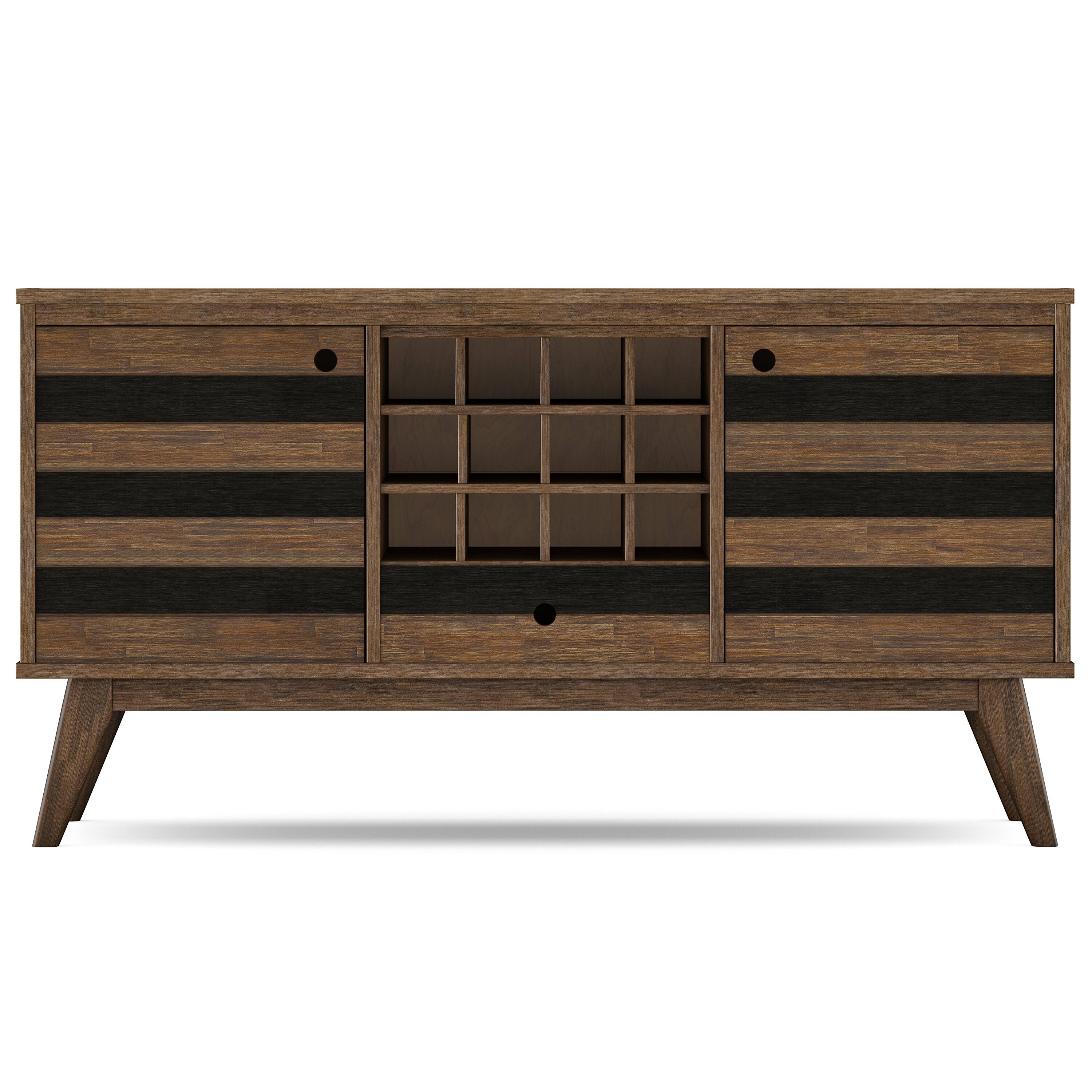 Left. Simpli Home - Simpli Home Clarkson 60 inch Wide Solid Acacia Wood Sideboard with Wine Storage in Rustic Natural Aged Brown - Rustic Natural Aged Brown.