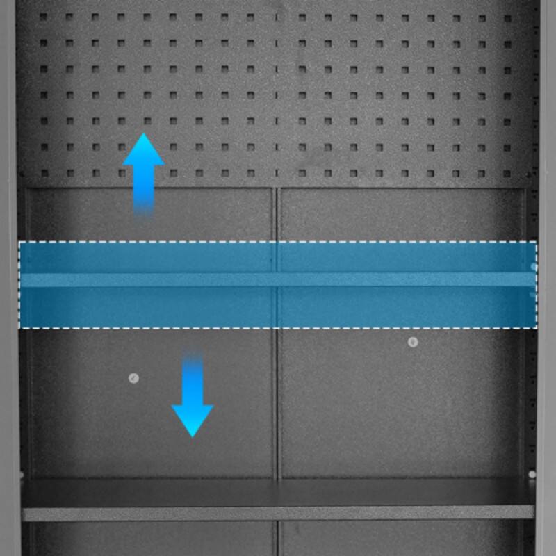 Alt View 5. ALEXOUN - 71" Metal Garage Storage Cabinet with Wheels,Heavy-Duty Lockable Cabinet for Home,Office,Garage,Ideal for Tools Storage - Gray.