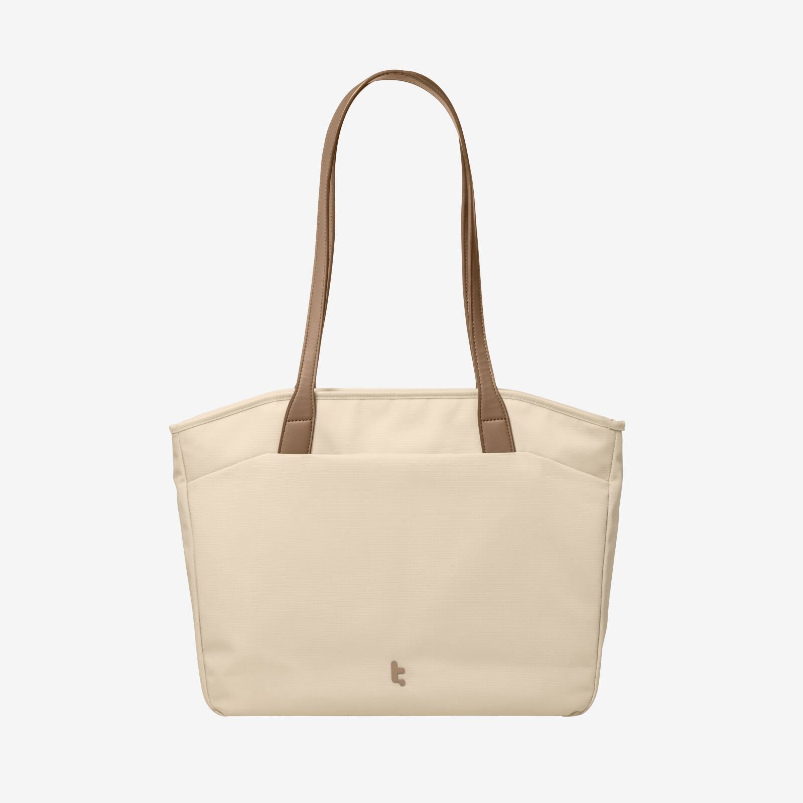 Angle. tomtoc - tomtoc Laptop Tote Bag for Women, Laptop Work Shoulder Bag with Device Compartment fits up to 14 inch MacBook Pro, 12.5L - Khaki.