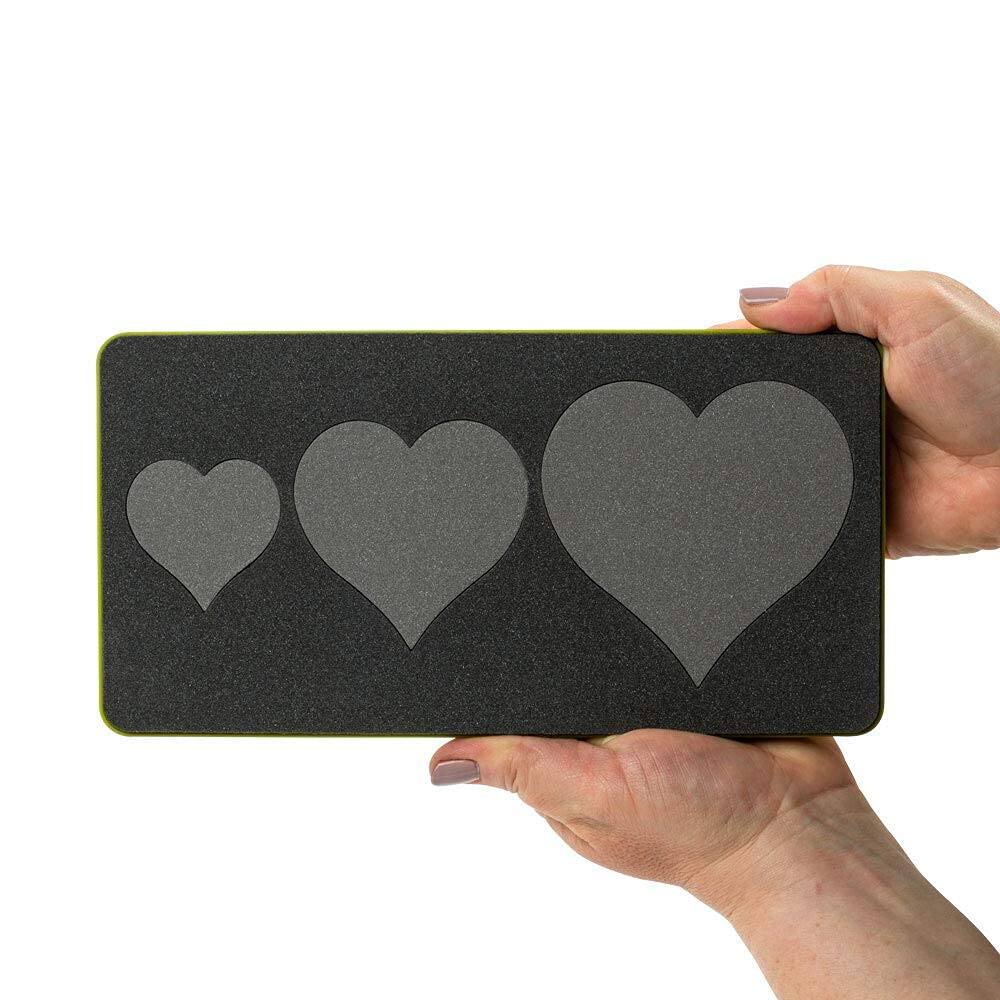 Left. AccuQuilt - GO! Fabric Cutting Dies; Heart 2-inch; 3-inch & 4-inch - Multicolor.