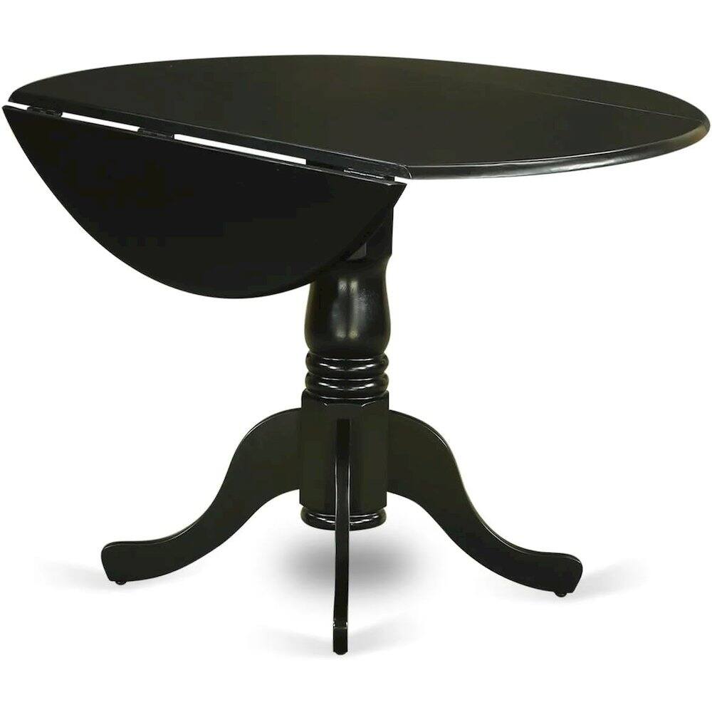 Angle. East West Furniture - East West Furniture Dublin 3 Piece Dining Room Furniture Set Includes a Round Kitchen Table with Dropleaf and 2 - Black.