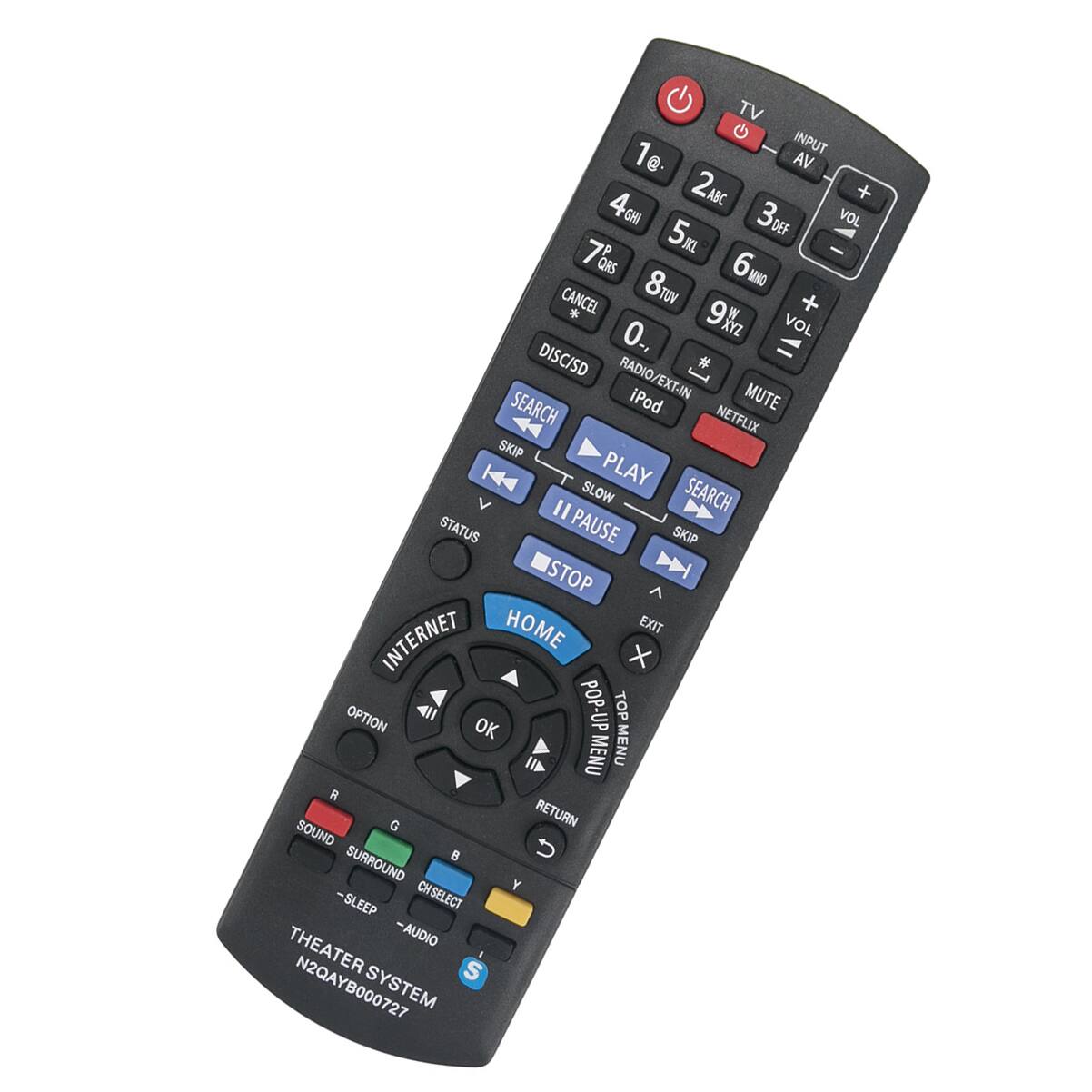 TV & INPUT  
1@ 2ABC 3DEF VOL 4GHI 5JKL 6MNO CANCEL TUV 7PQRS 8TUV 9WXYZ VOL DISC/SD RADIO/EXT-IN # SEARCH iPod MUTE NETFLIX SKIP PLAY SLOW SEARCH II STATUS PAUSE SKIP STOP HOME EXIT INTERNET OPTION OK POP-UP TOP MENU MENU R RETURN SOUND SURROUND Y SLEEP CHSELECT -AUDIO THEATER S N2QAYB000727 SYSTEM