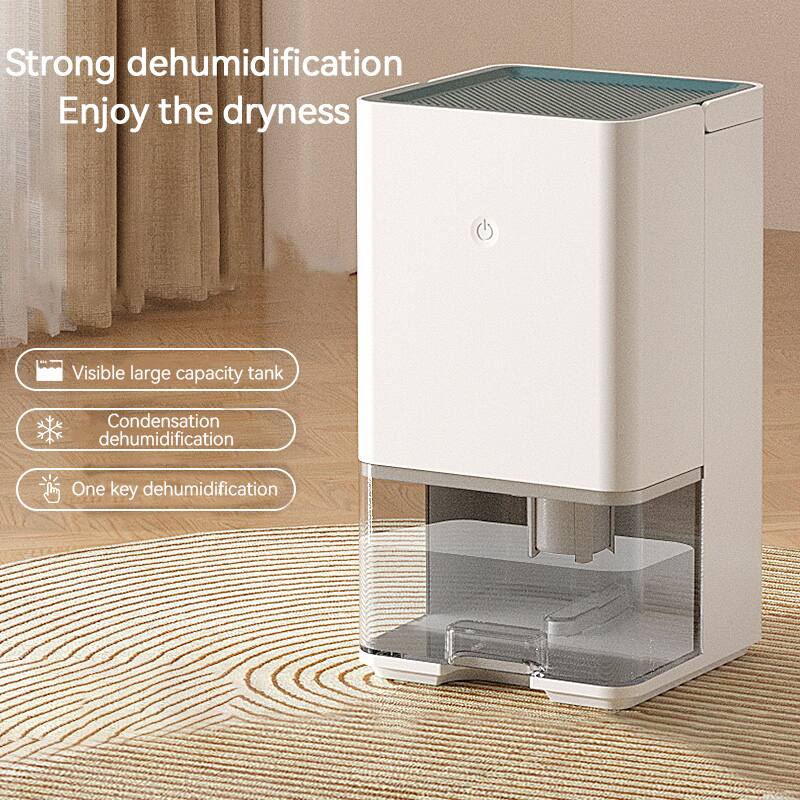 Strong dehumidification  
Enjoy the dryness  

- Visible large capacity tank  
- Condensation dehumidification  
- One key dehumidification