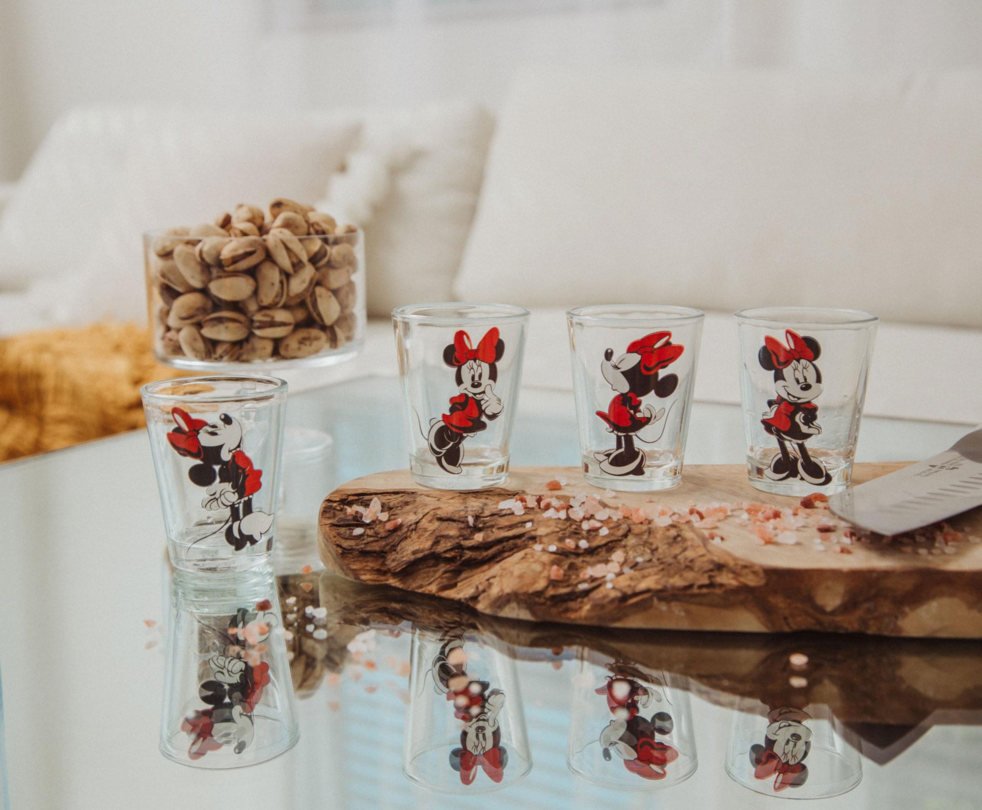 Alt View 4. Disney - Disney Classic Minnie Mouse 2-Ounce Mini Shot Glasses | Set of 4 - Red.