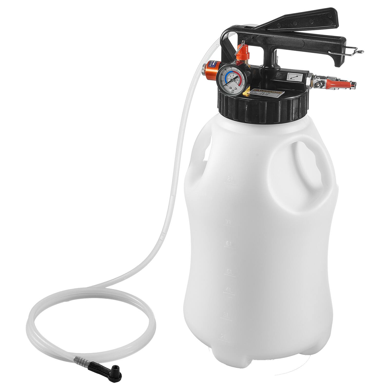 Alt View 5. VEVOR - Transmission Fluid Pump, 8 L Pneumatic Oil Fluid Extractor, ATF Refill Dispenser Transfer Pump with 15 ATF Adapters - White + Black.