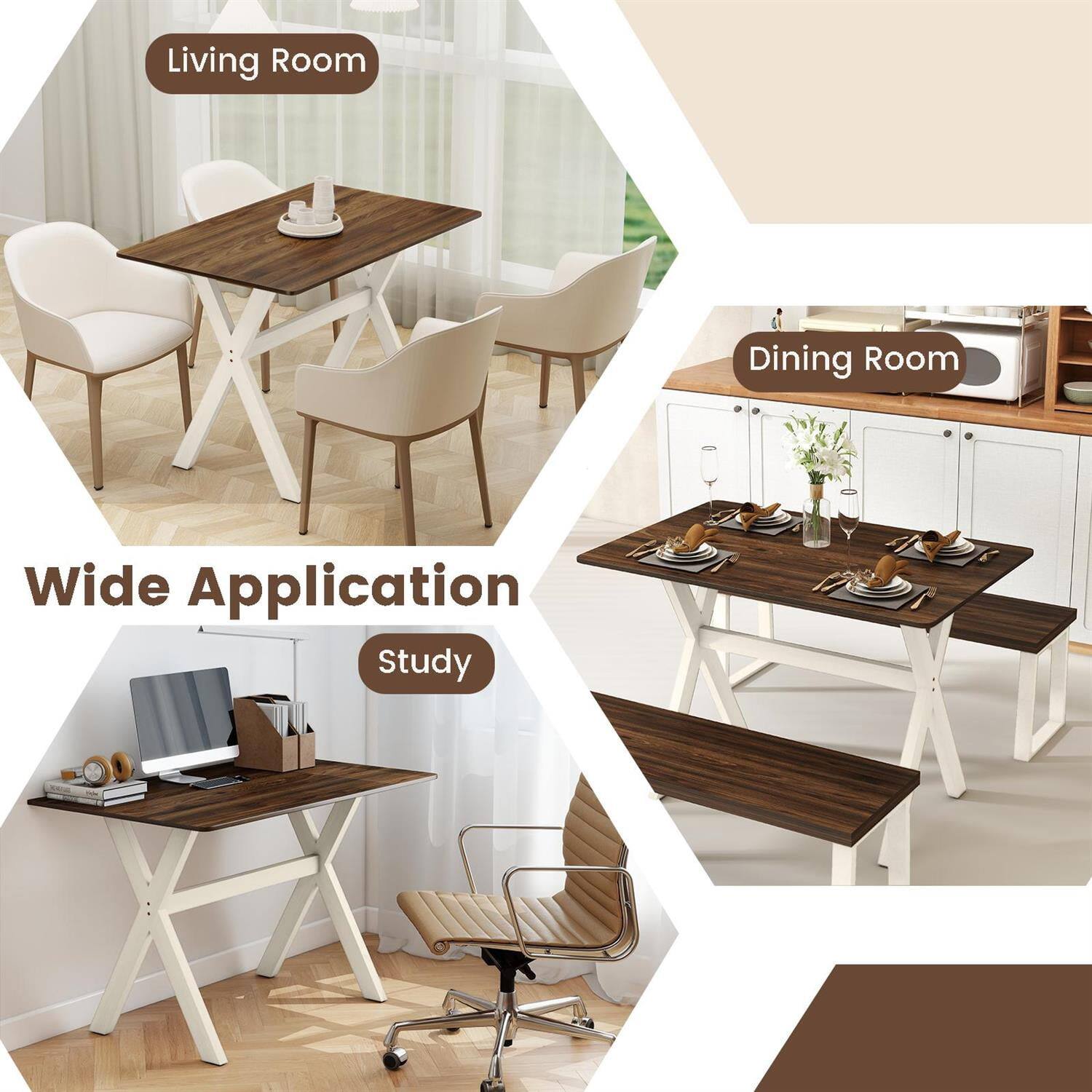 Living Room  
Dining Room  
Wide Application  
Study