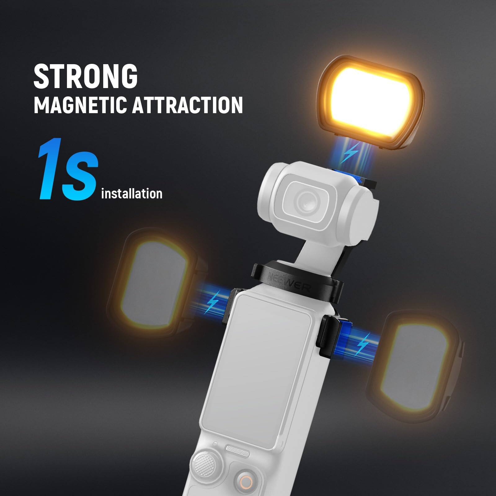 STRONG MAGNETIC ATTRACTION  
1s installation  
NEEWER