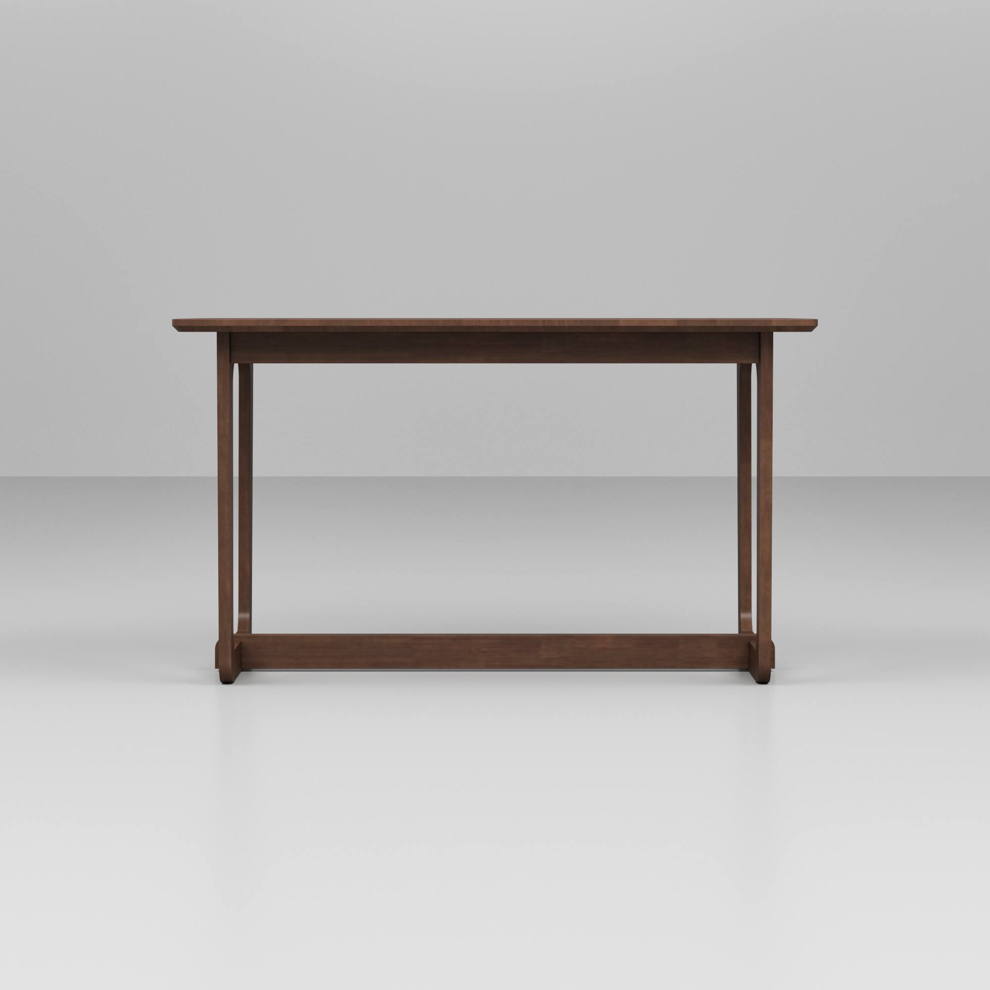 Famapy - Solid Wood Writing Desk, Rubberwood Computer Desk with Wide Desktop and Safe Round Corners, Study Table for Home Office - Brown