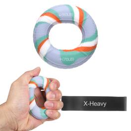 Unique Bargains - Silicone Ring Grip Strength Trainer with Finger Extension Band Forearm Trainer Kit 60-70LB & 2pcs - For Climbing Workout - Floral