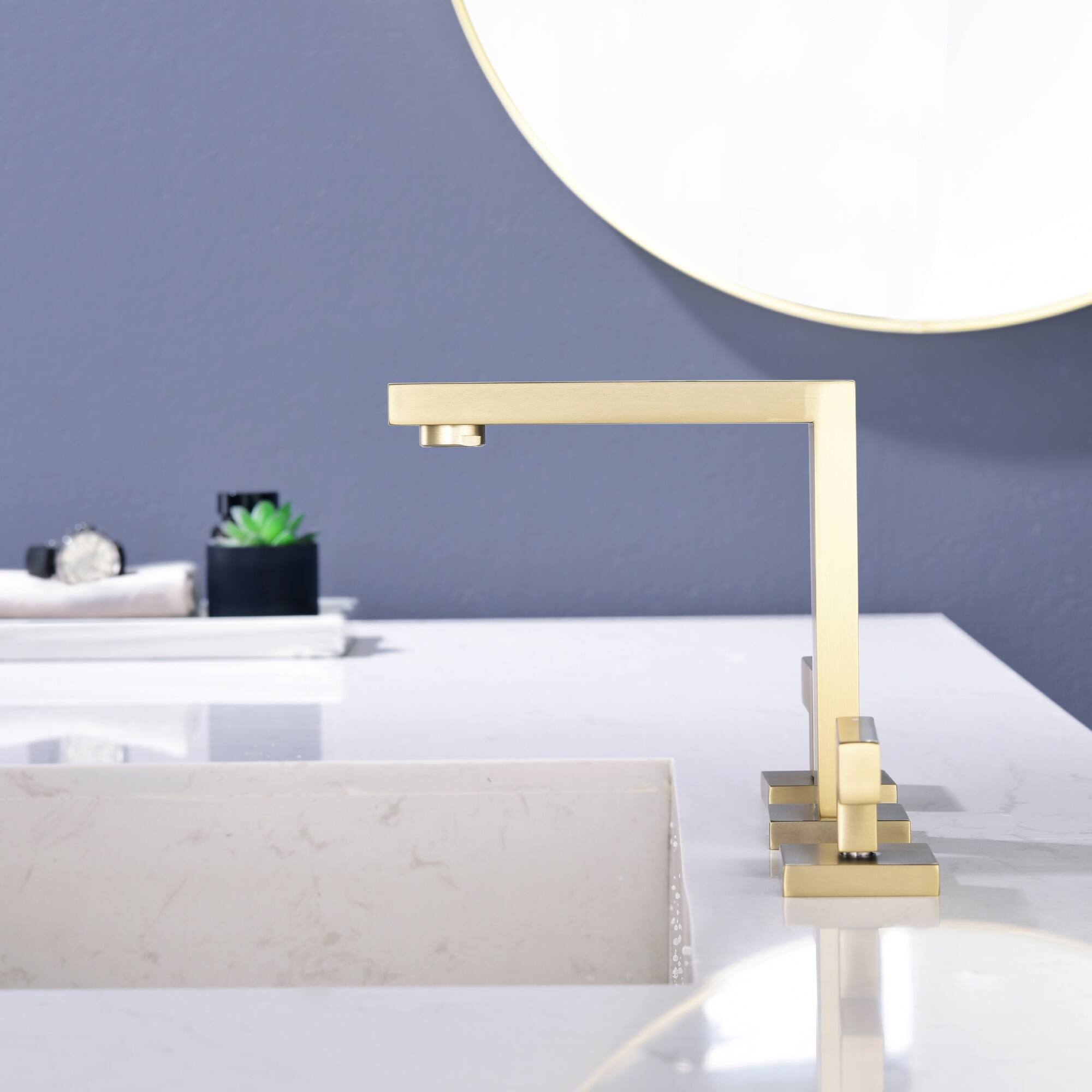 Alt View 5. Boyel Living - Brushed Gold Widespread Bathroom Faucet Dual Handle 1.2GPM - Brushed Gold.