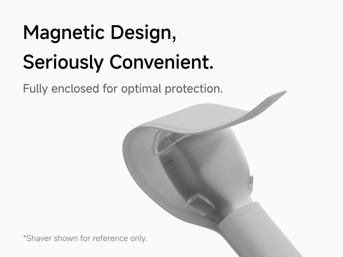 Magnetic Design, Seriously Convenient.  
Fully enclosed for optimal protection.  

*Shaver shown for reference only.