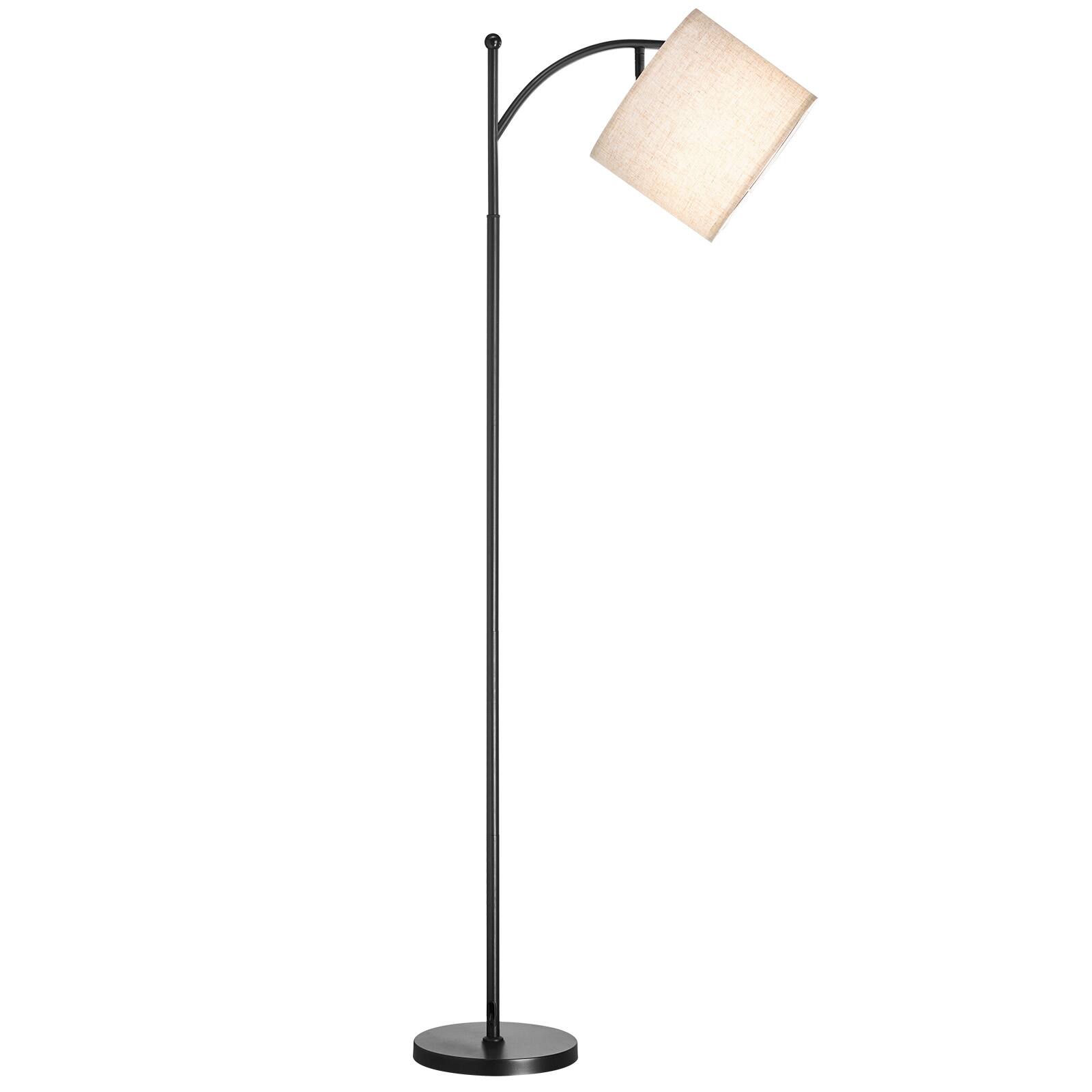 Alt View 5. VEVOR - Dimmable Floor Lamp, Color Temperature & Brightness Adjustable, Modern Standing Lamp with Remote Control, Foot Switch - Black + White.