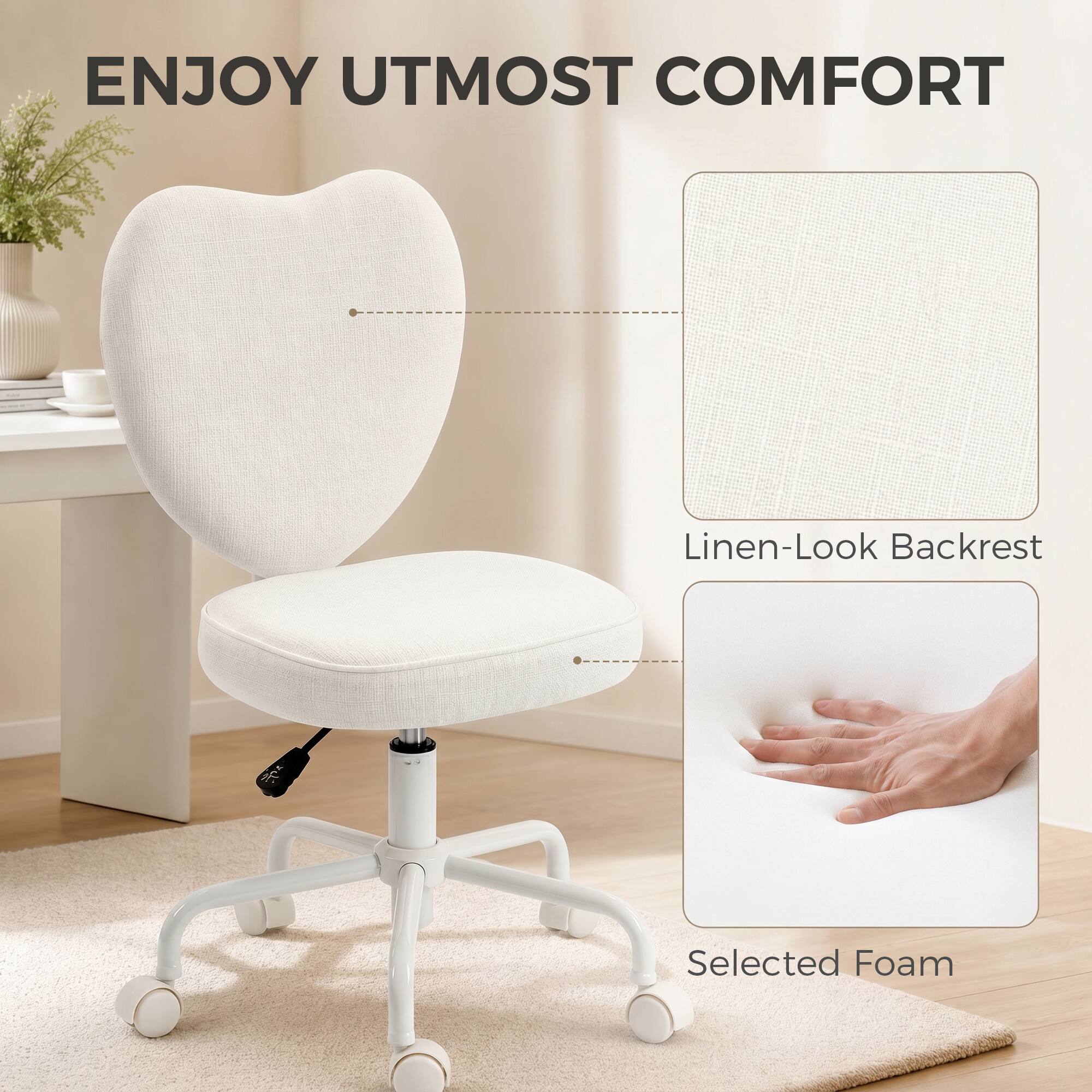 ENJOY UTMOST COMFORT

Linen-Look Backrest

Selected Foam