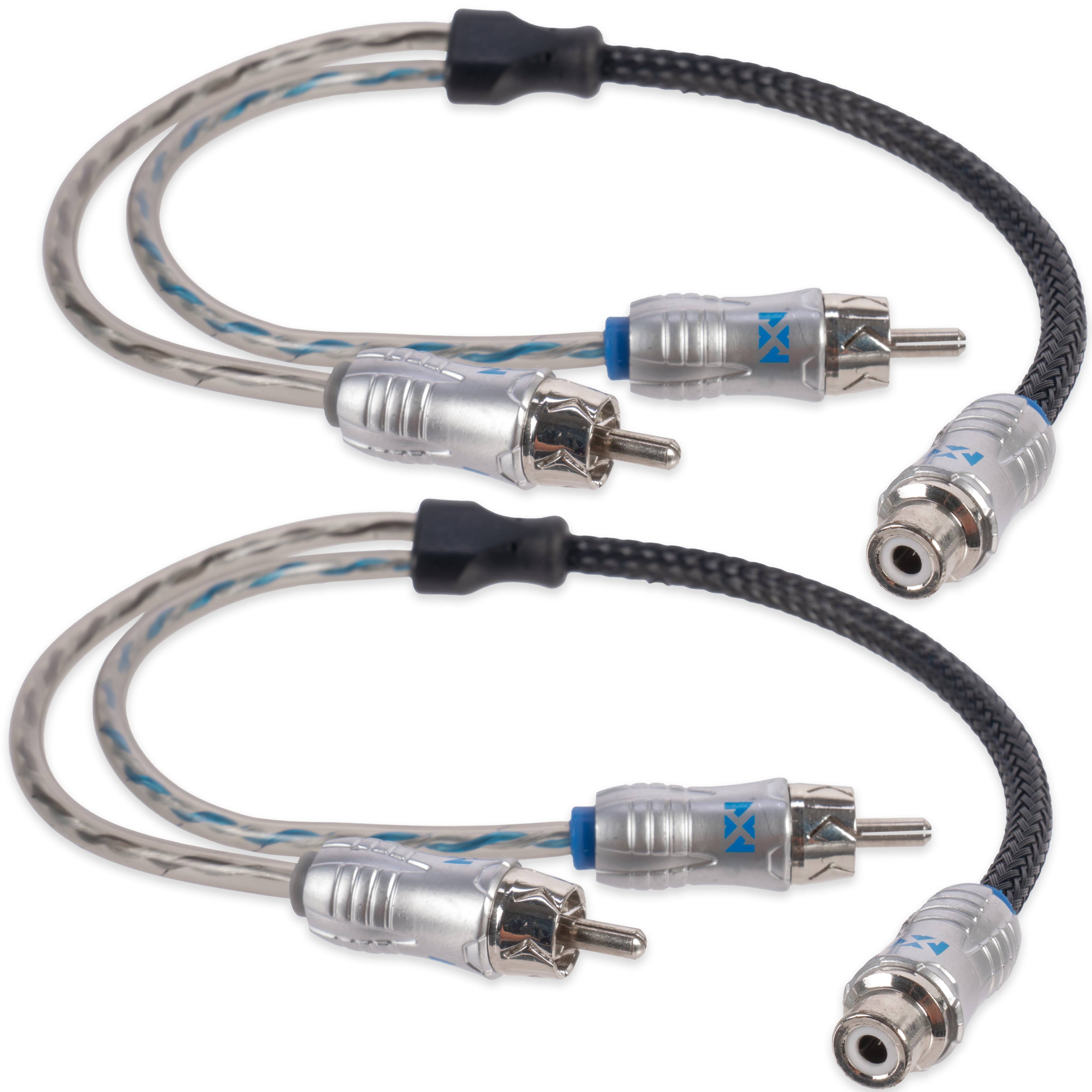 Front. NVX - XIX2M Oxygen Free Copper 1 Female to 2 Male Y-Adapter Double Twisted Pair X-Series Car Audio RCA Audio Cable (2-Pack).