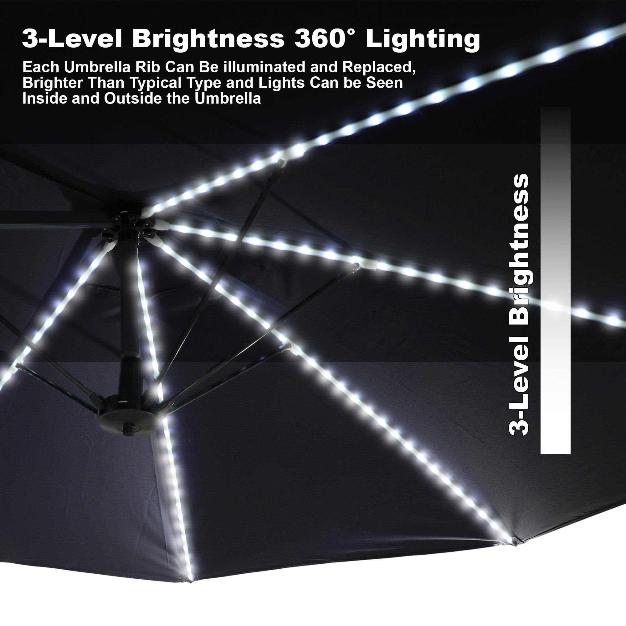 3-Level Brightness 360° Lighting

Each Umbrella Rib Can Be Illuminated and Replaced, Brighter Than Typical Type and Lights Can Be Seen Inside and Outside the Umbrella

3-Level Brightness