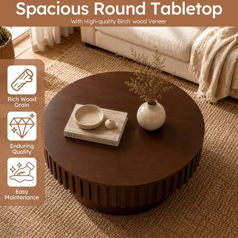 Spacious Round Tabletop With High-quality Birch wood Veneer

Rich Wood Grain

Enduring Quality

Easy Maintenance