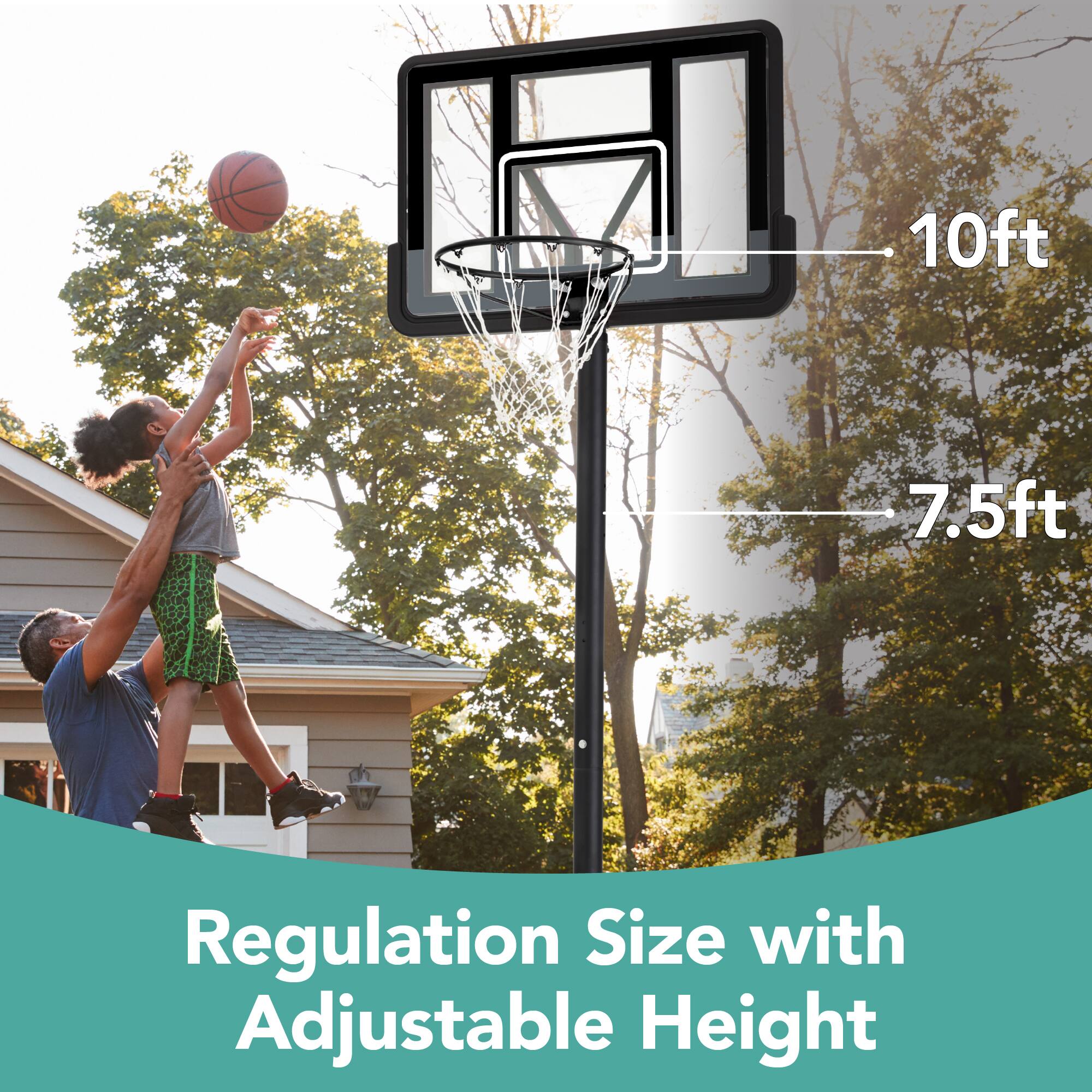 Regulation Size with Adjustable Height

10ft

7.5ft