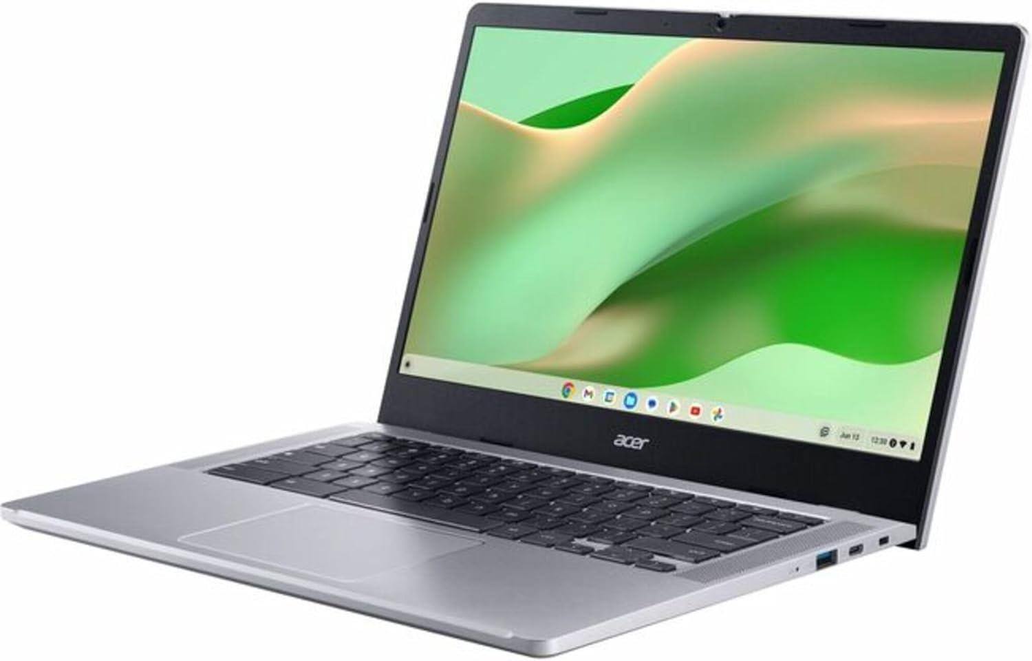 Angle. Acer - Chromebook 314 CB314-4HT-312G 14" Touchscreen Laptop Intel Core i3 i3-N305 8GB RAM 128GB SSD ChromeOS - Silver.