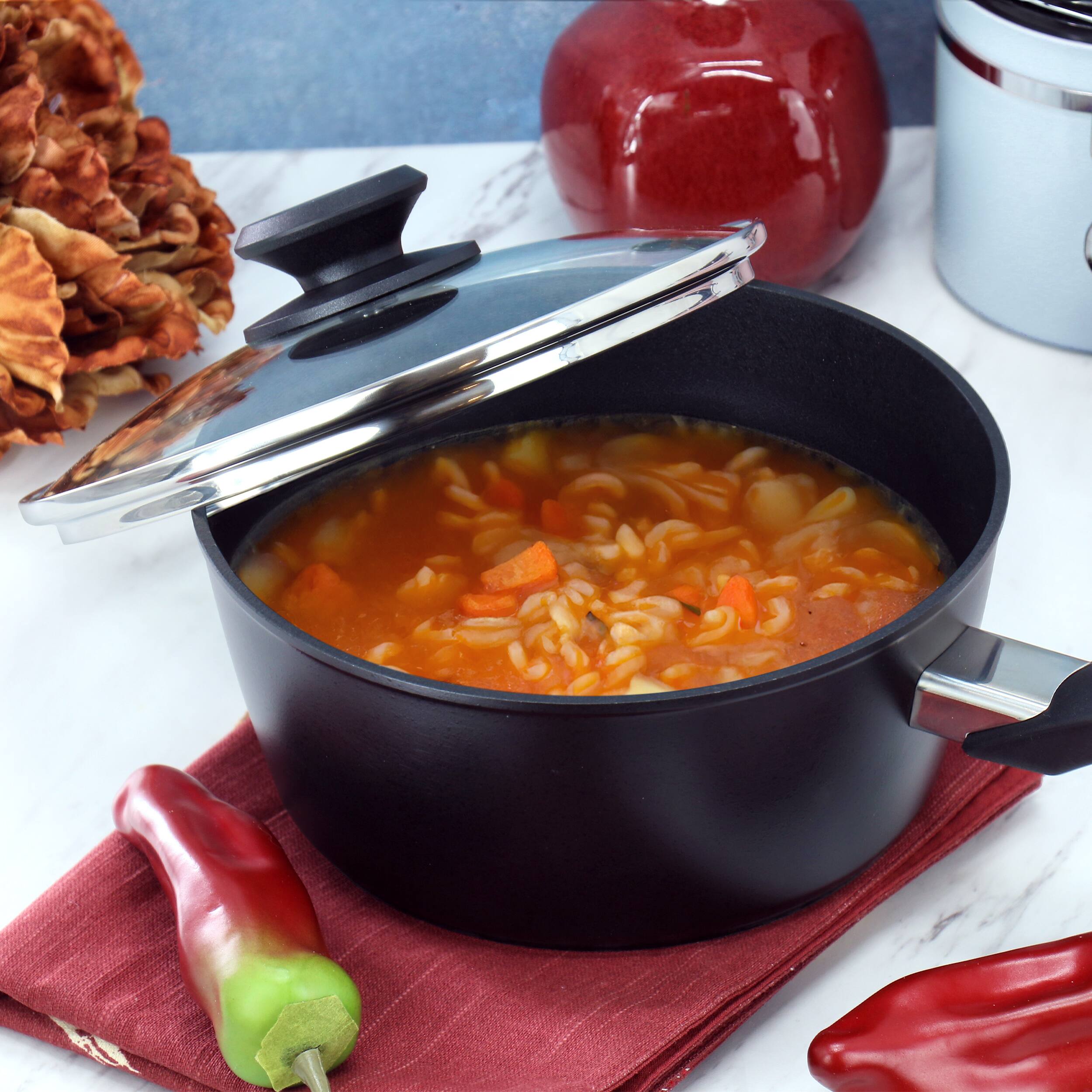 Alt View 4. Oster - Oster Connelly 2.5 Quart Textured Nonstick Aluminum Saucepan with Lid in Black - Black.