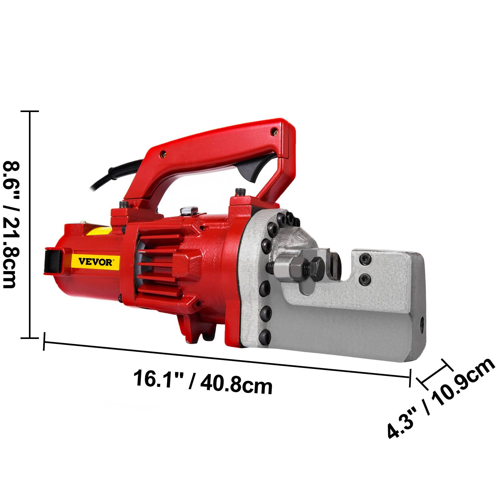 8.6" / 21.8cm  
VEVOR 16.1" / 40.8cm  
4.3" / 10.9cm
