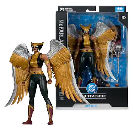 MUTING nS 22 ! POINTS ARTICULÉS - ane T McFARLANE 12+ TON * DC MULTIVERSE HAWKGIRL