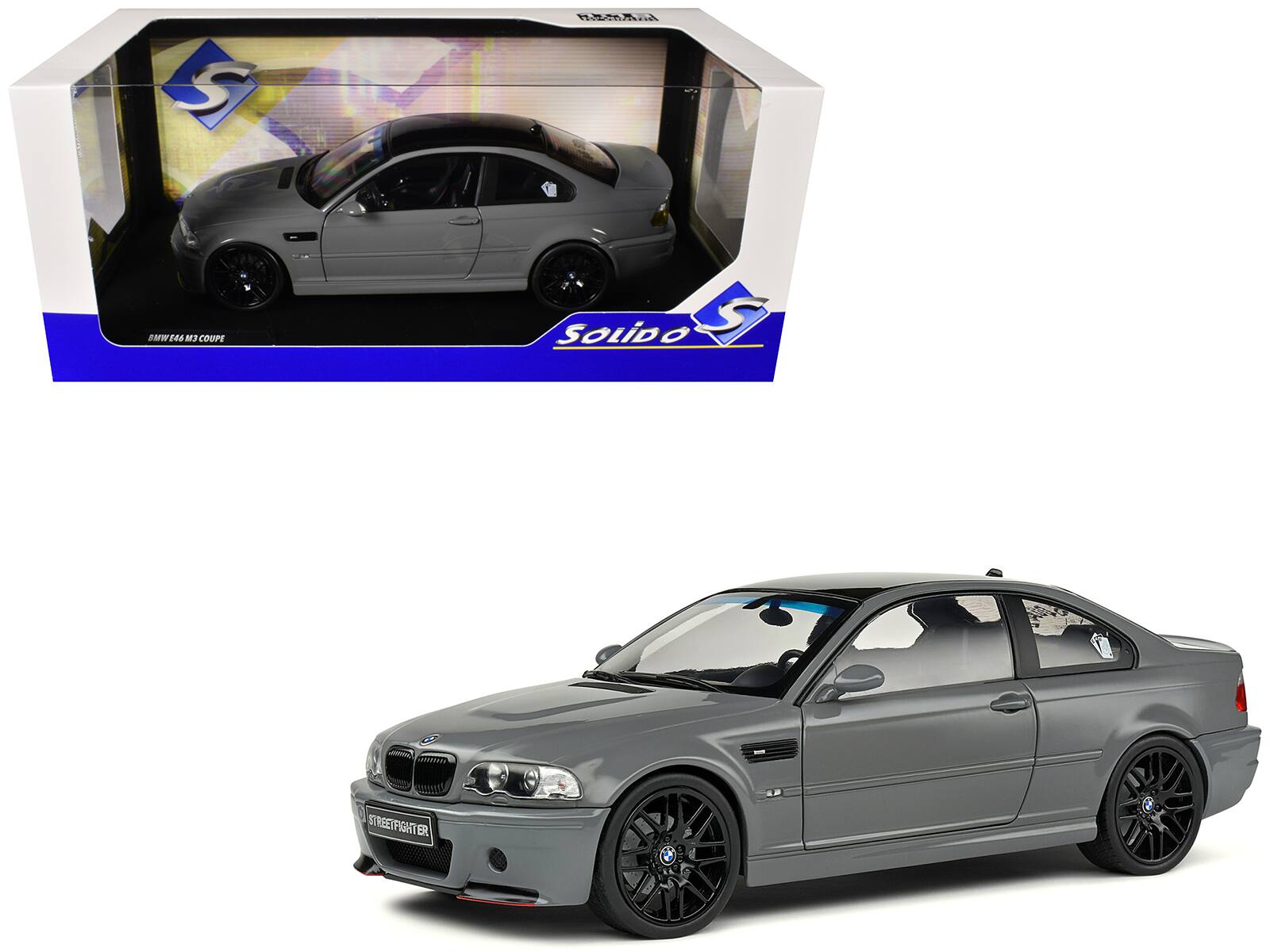"2000 BMW E46 M3 ""Streetfighter"" Nardo Gray with Black Top 1/18 Diecast Model Car by Solido" price history on PriceWatchPro