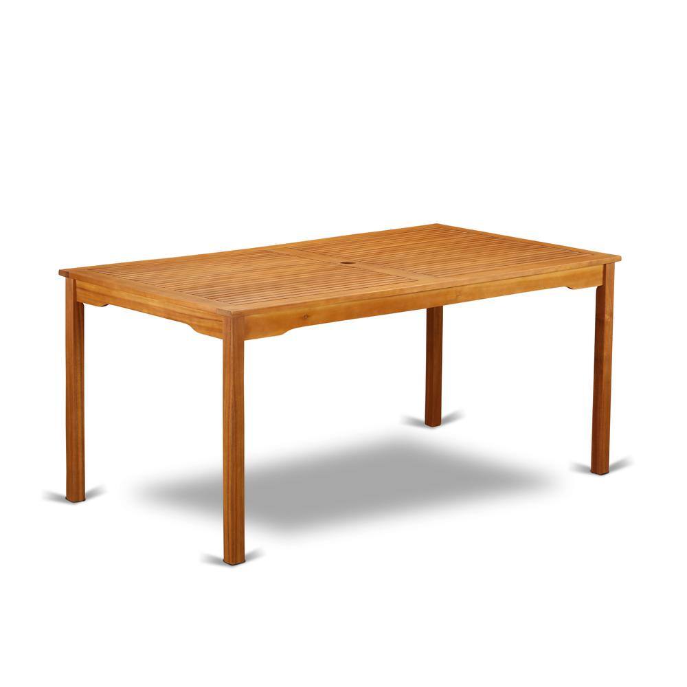 Left. East West Furniture - Wooden Patio Set Natural Oil - Brown.