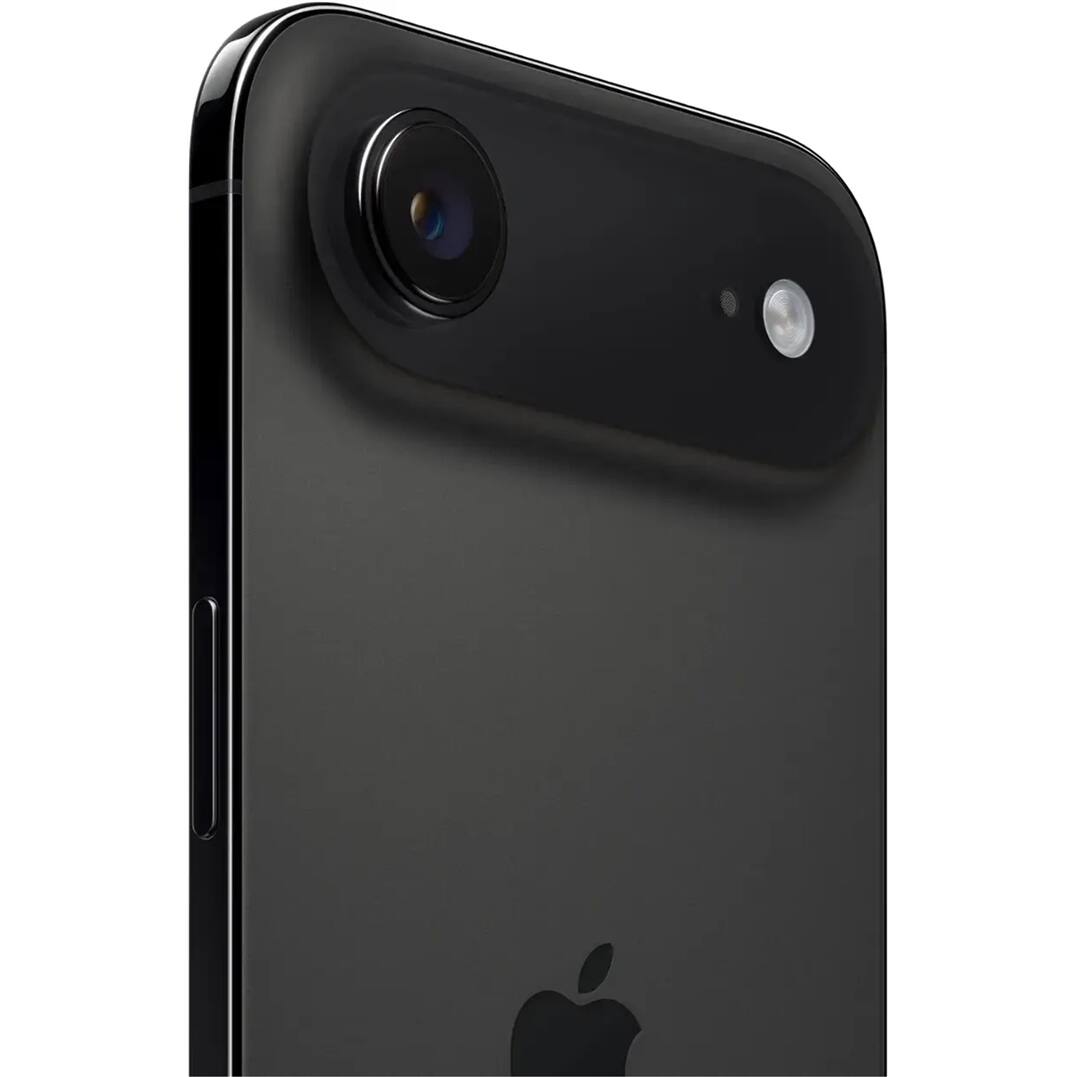 Left. Apple - iPhone Air 256GB 6.5" 5G Fully Unlocked, Space Black - Black.