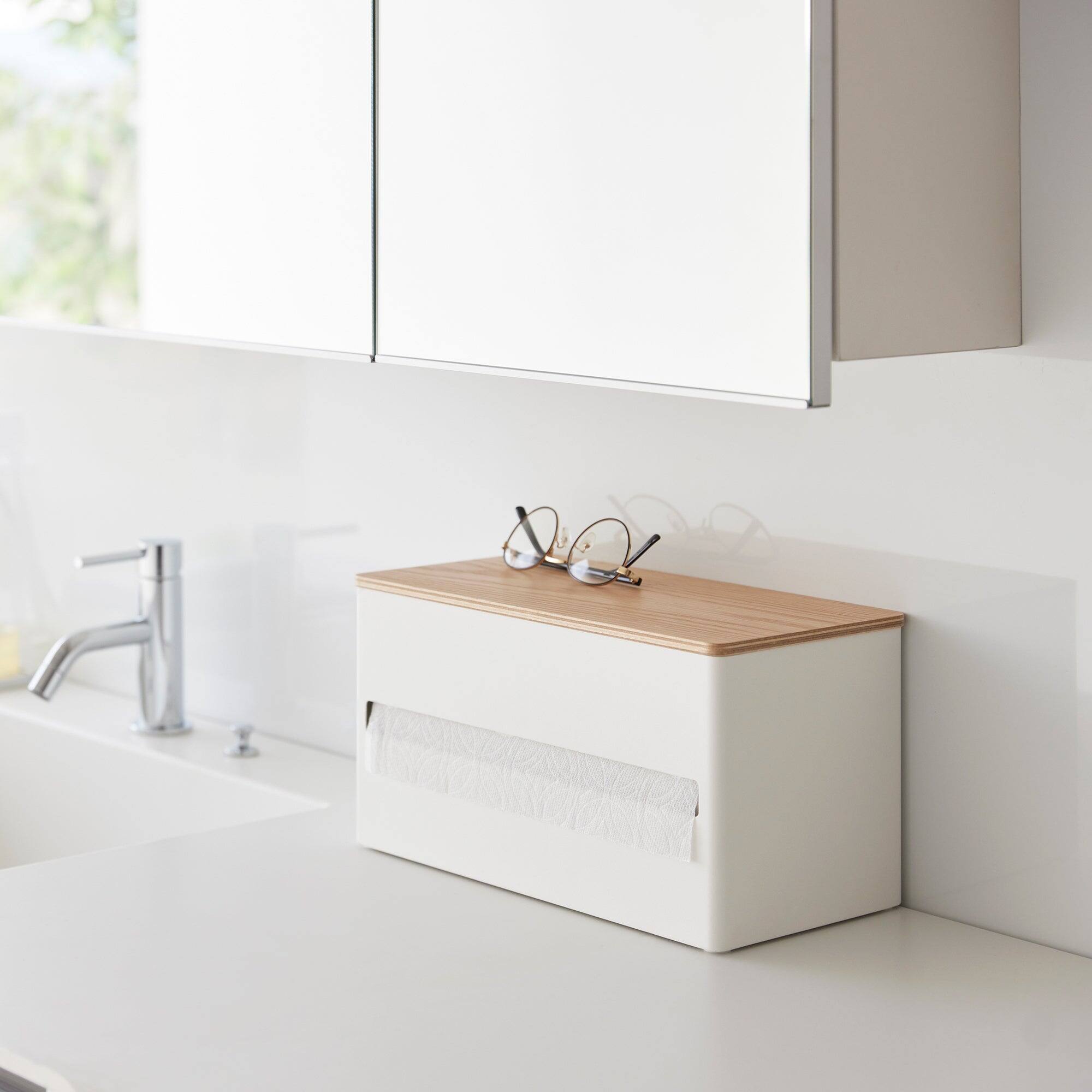 Alt View 4. Yamazaki Home - Paper Towel Dispenser - Steel + Wood - Ash.