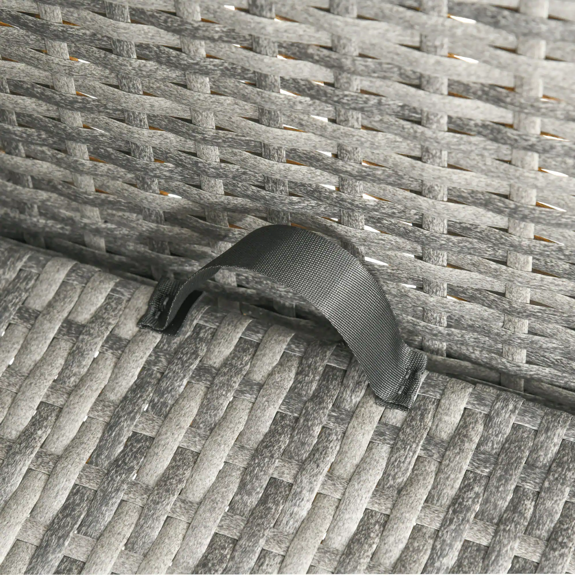 Alt View 8. Outsunny - 4 Piece Patio Furniture Set with Cushions, PE Rattan Daybed with Retractable Canopy, Outdoor Sectional Sofa Set - Dark Blue.