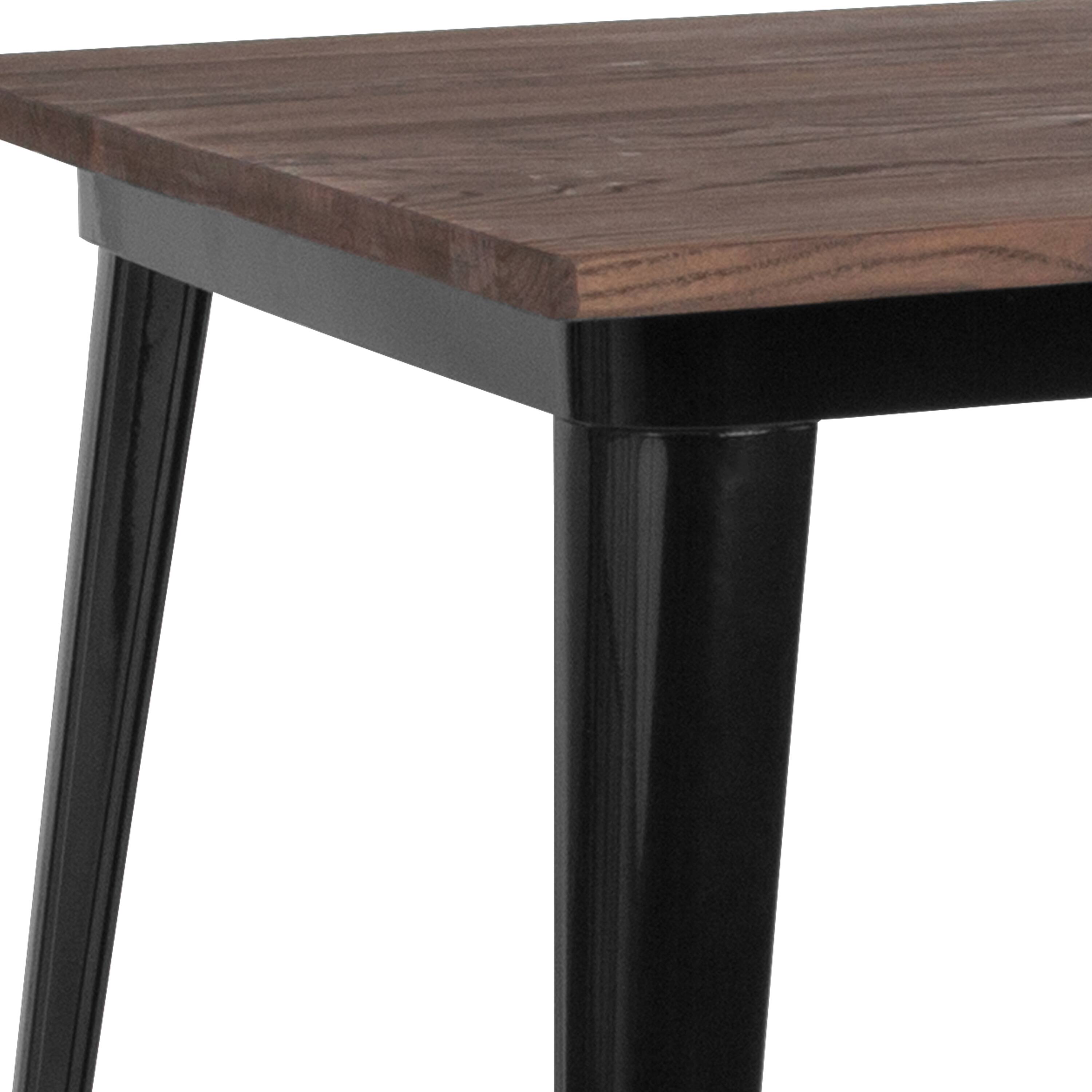 Alt View 3. Emma + Oliver - 31.5" Square Wood/Metal Indoor Bar Height Table - Black.