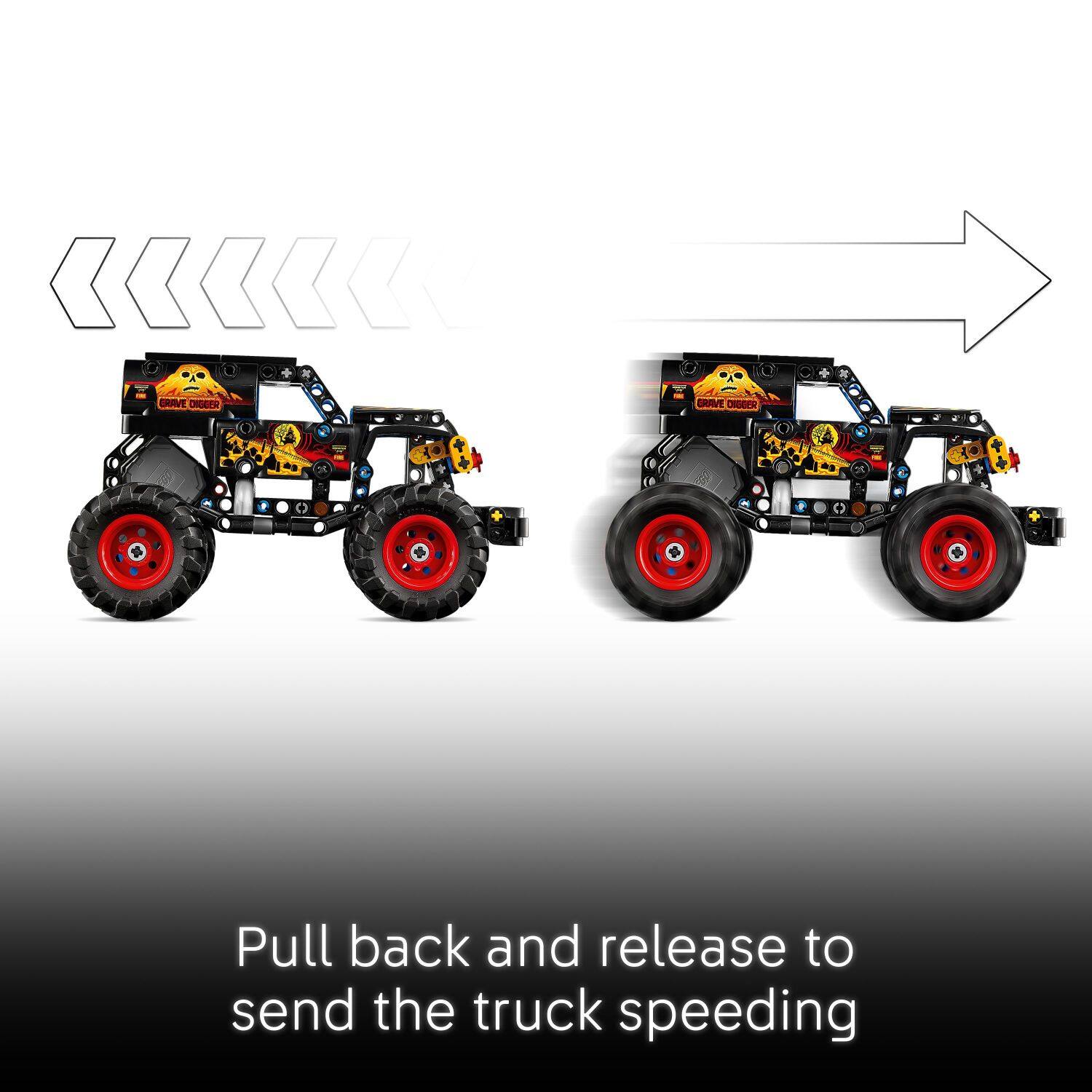 Pull back and release to send the truck speeding