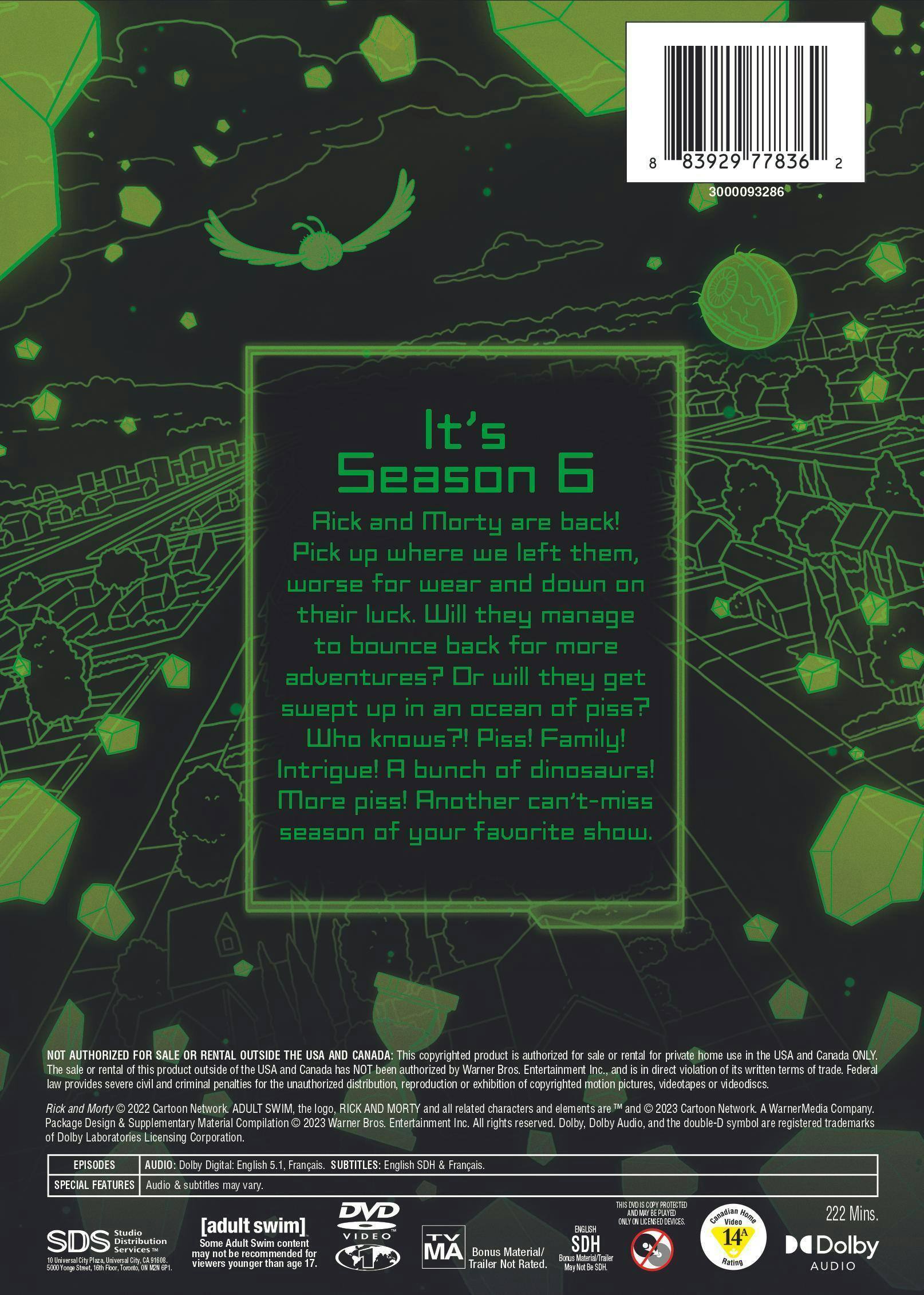 Angle. Rick and Morty: Season 6 [DVD].