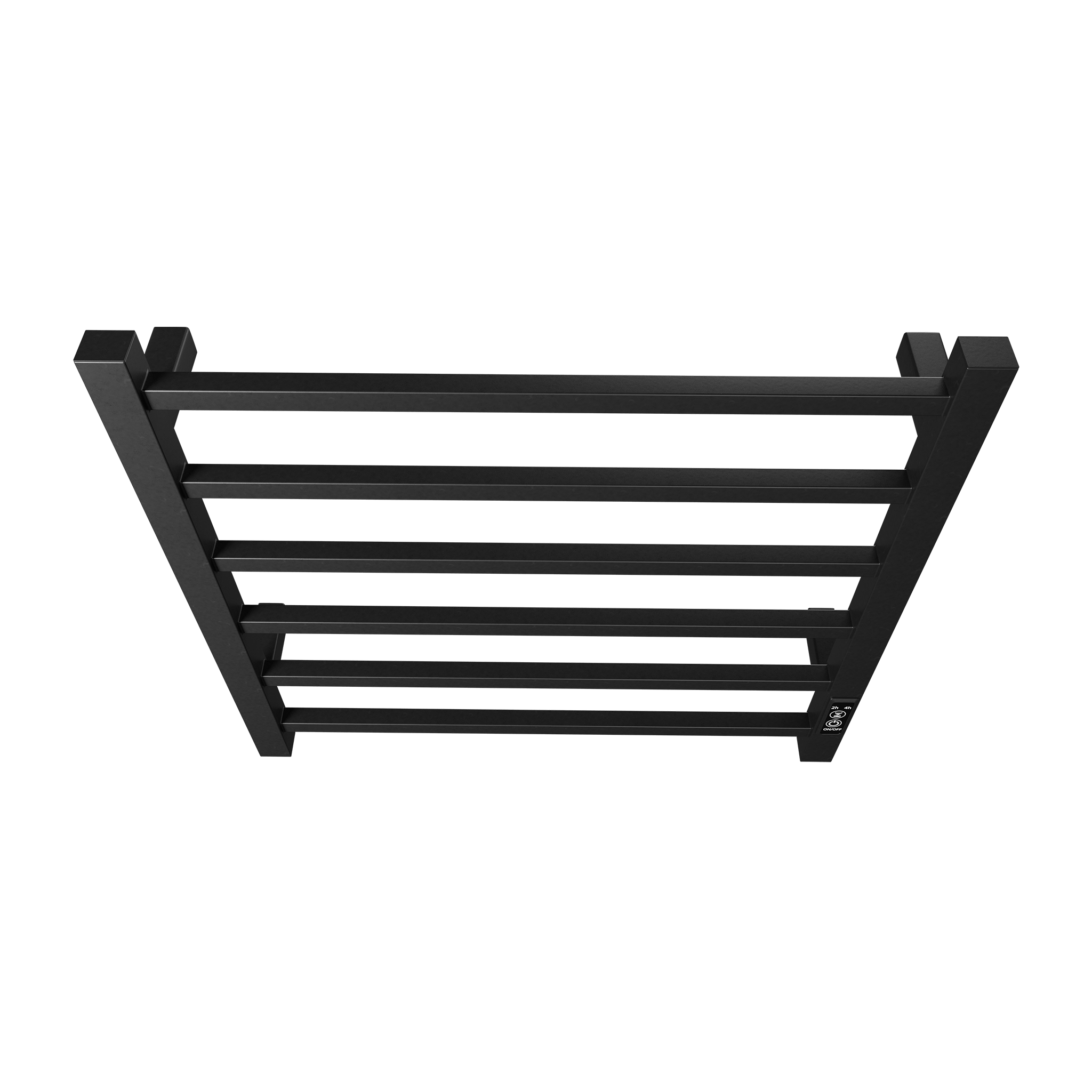 Alt View 3. COWLOWN - 6-Bar Electric Heated Towel Rack Wall Mount Plug-in Towel Warmer Matte Black w Timer - Matte Black.