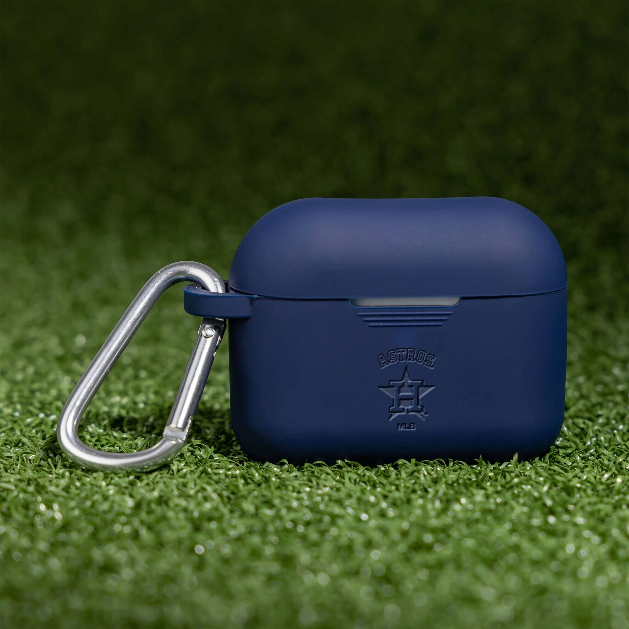 Alt View 1. Artinian - Houston Astros Debossed Silicone Airpods Pro Case Cover - No Size - Multicolor.