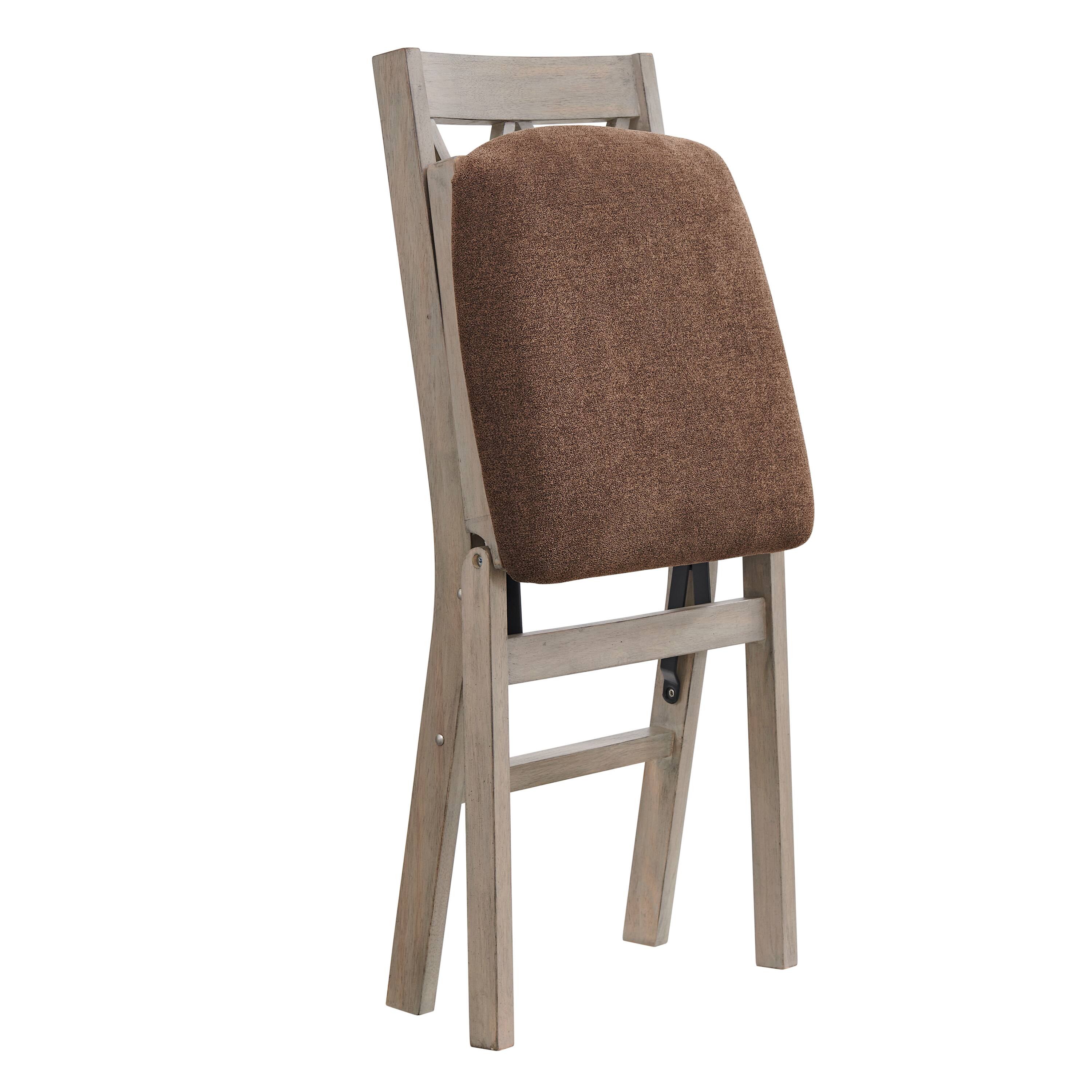 Left. Stakmore - Stakmore Double X-Back Folding Chair, Driftwood Frame with Bravado Aztec Fabric - Gray.