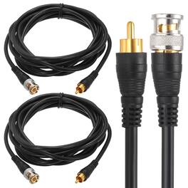 Unique Bargains - BNC Male to RCA Male Coaxial Cable 10FT 75-Ohm Camera Cable Cord for DVR CCTV Security System Monitor Video (2pcs) - Black