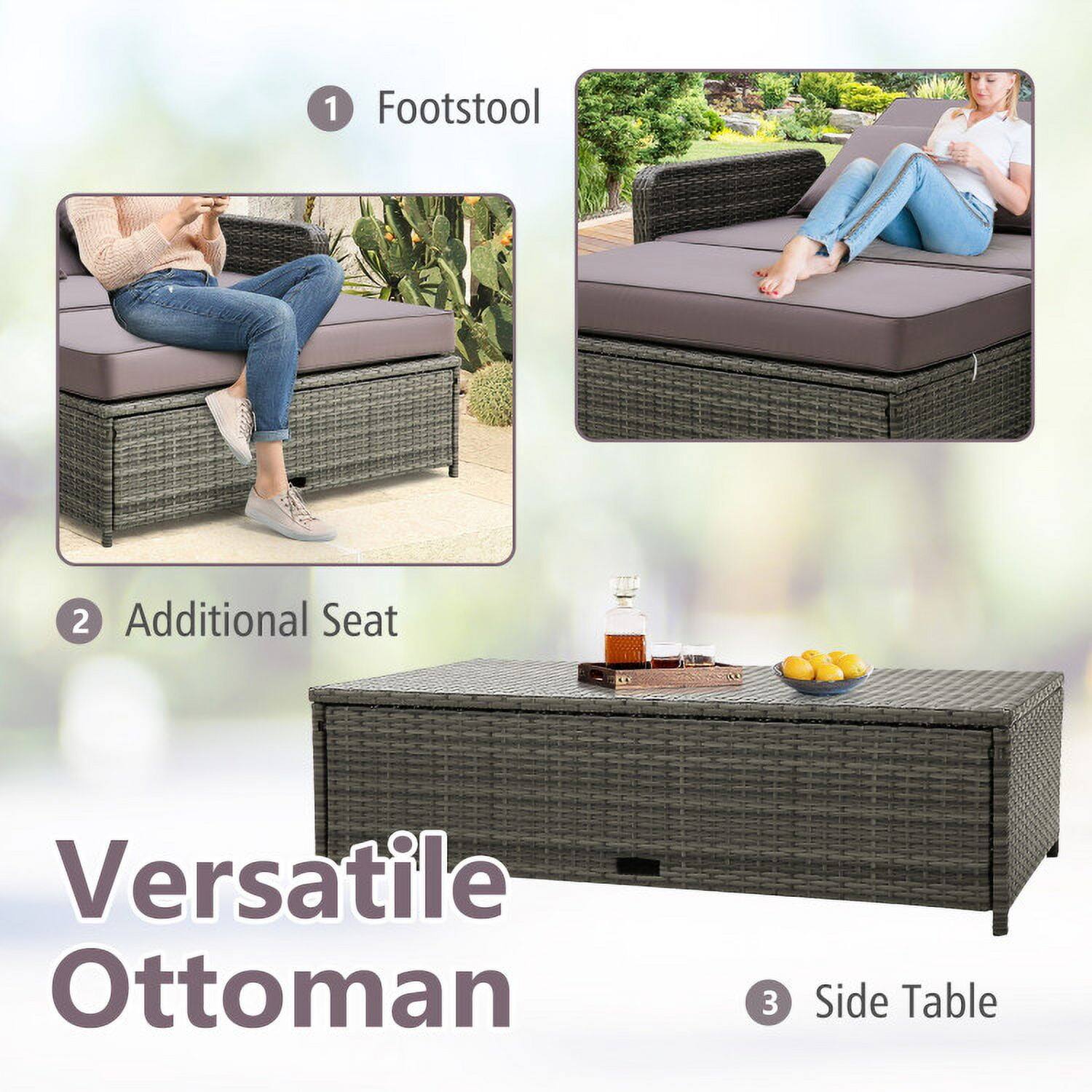1. Footstool
2. Additional Seat
3. Side Table

Versatile Ottoman