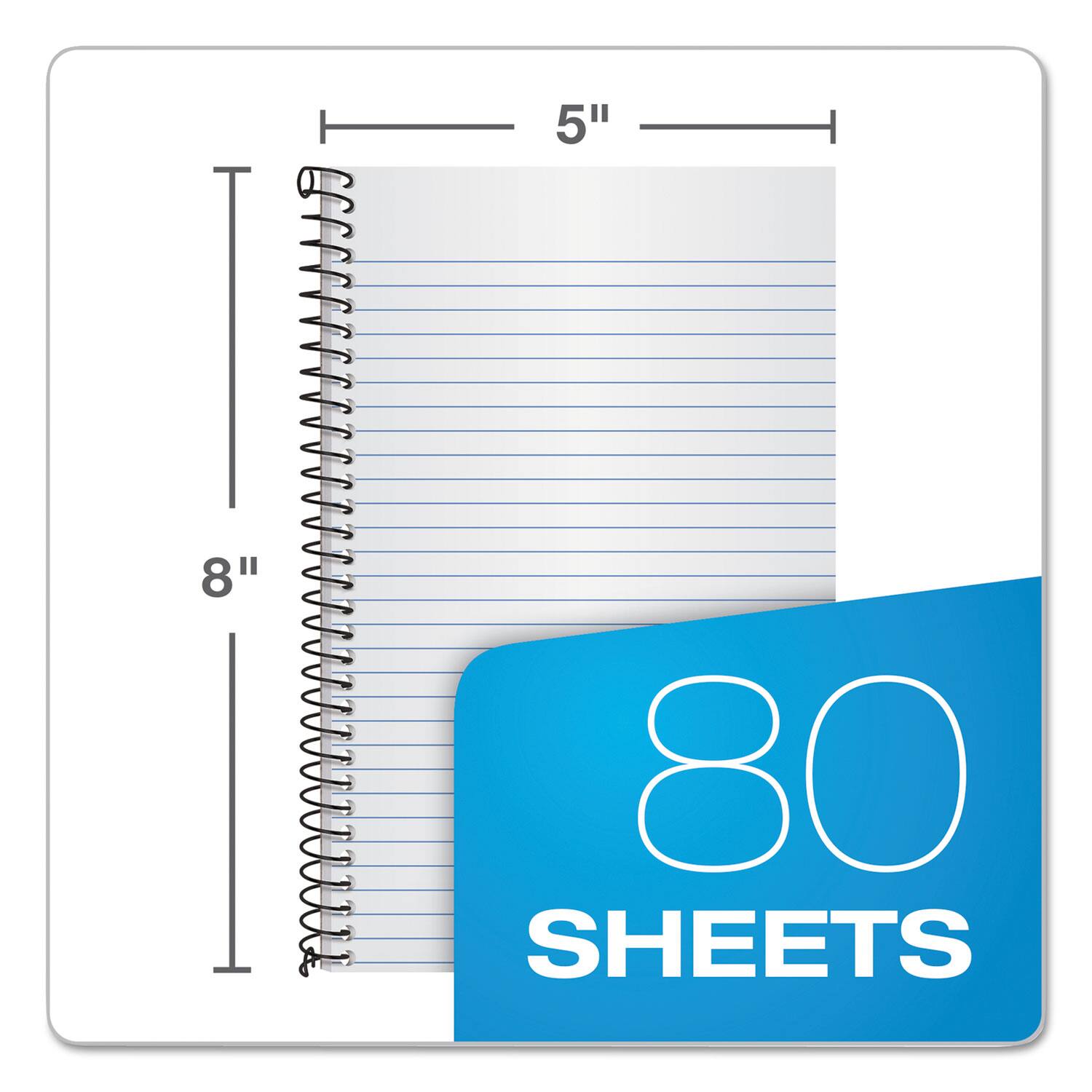Left. Tops Business Forms - Second Nature Single Subject Wirebound Notebooks Narrow Rule Green Cover 8 x 5 Sheets.