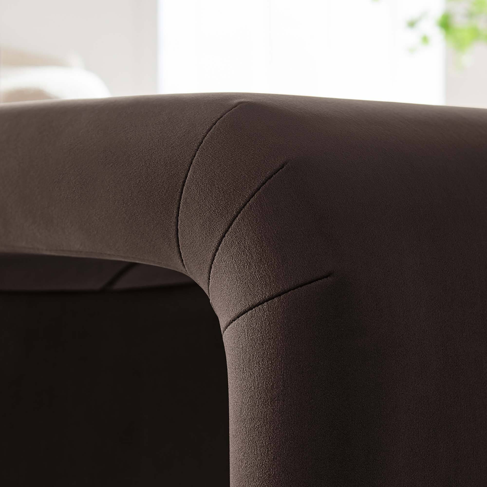 Alt View 1. Modway - Koda Performance Velvet Waterfall Stool by Modway - Black Chocolate Brown.
