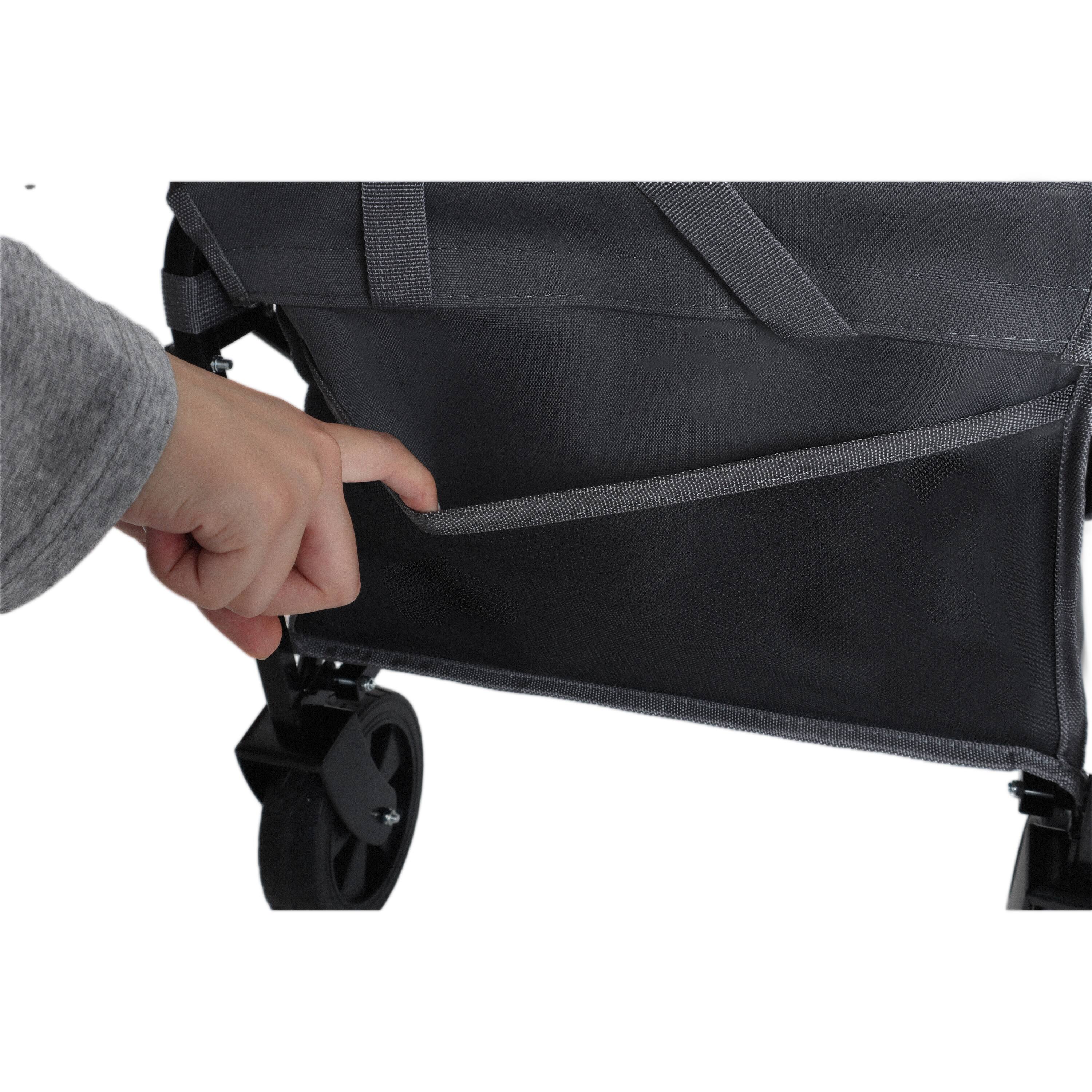 Alt View 4. Mondawe - Expandable Dual-Layer Wagon Utility Carts w/ 225LBS Capacity, 360° All-Terrain Wheels - Gray.