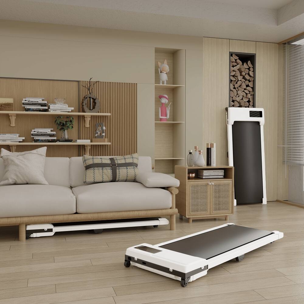 Alt View 6. Loheer - Loheer Walking Pad Portable Under Desk Treadmill 2.0HP White - White.